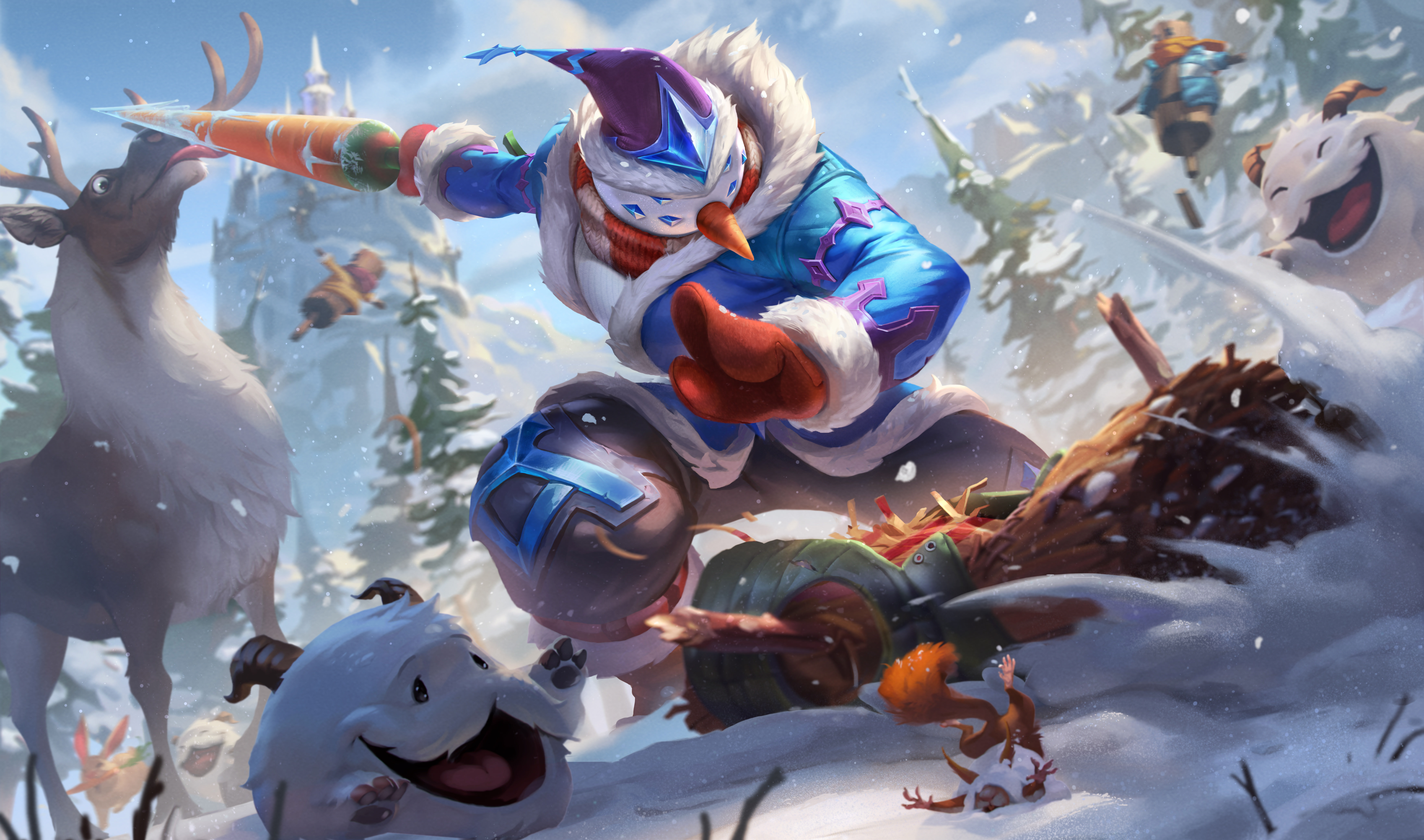 Nunu & Willump from League of Legends in a snowy landscape HD Wallpaper