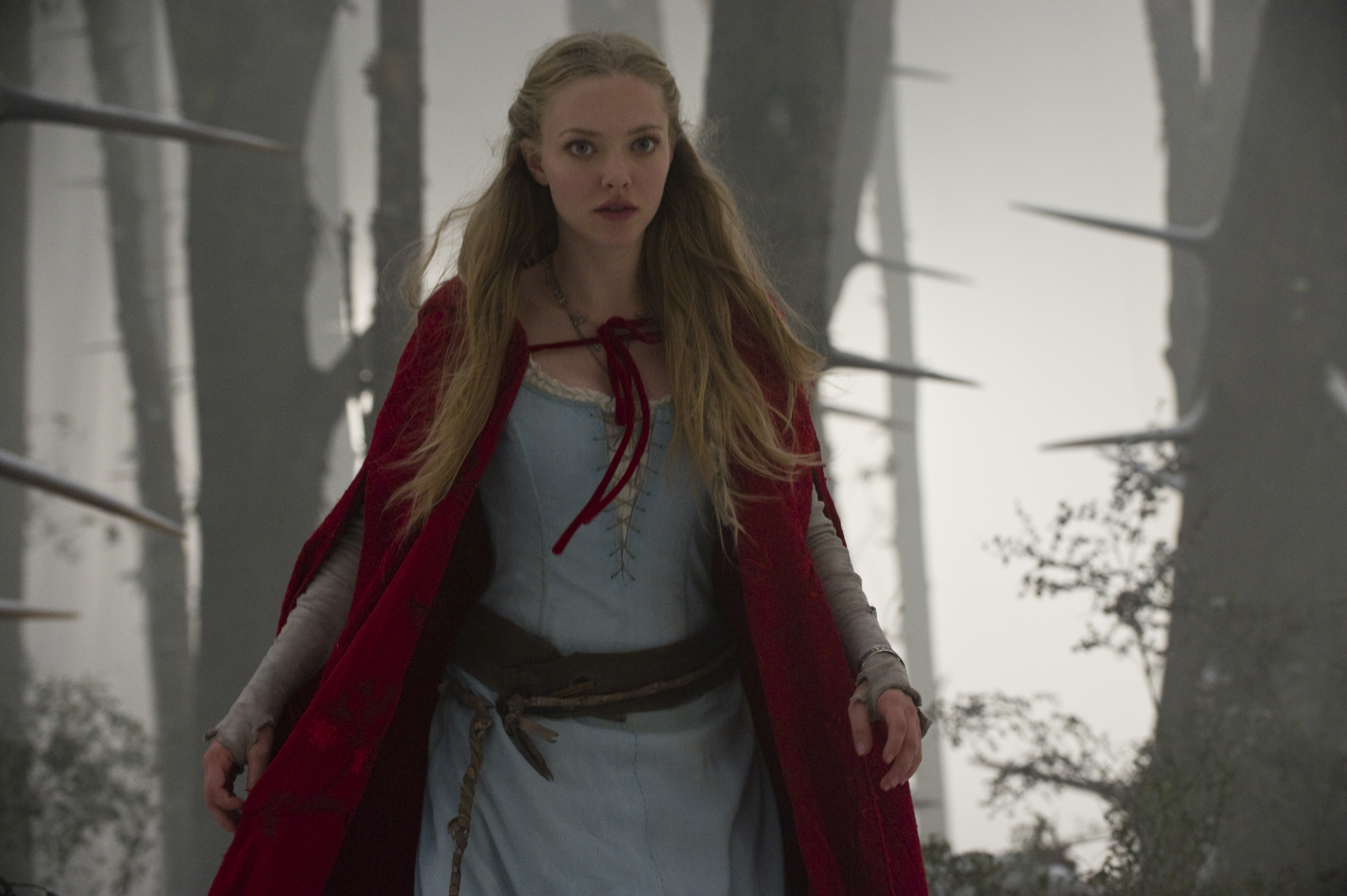 Red Riding Hood in a forest HD Wallpaper