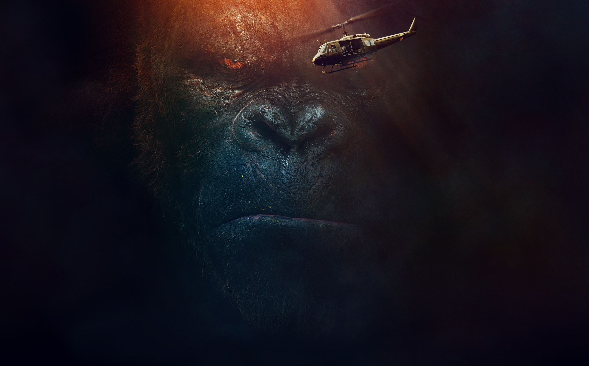 King Kong with Helicopter HD Wallpaper