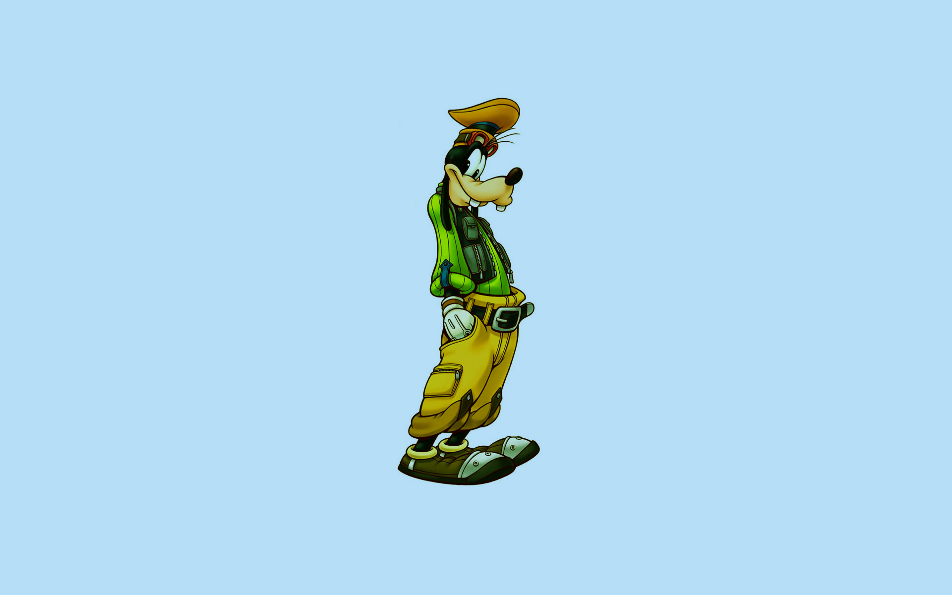 Goofy in pilot outfit HD Wallpaper