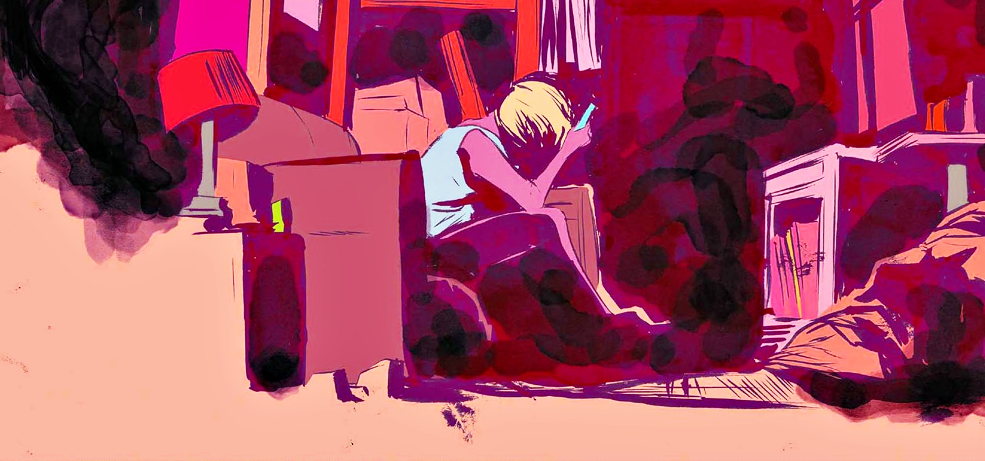 Gwen Stacy sitting in a room with smoke HD Wallpaper
