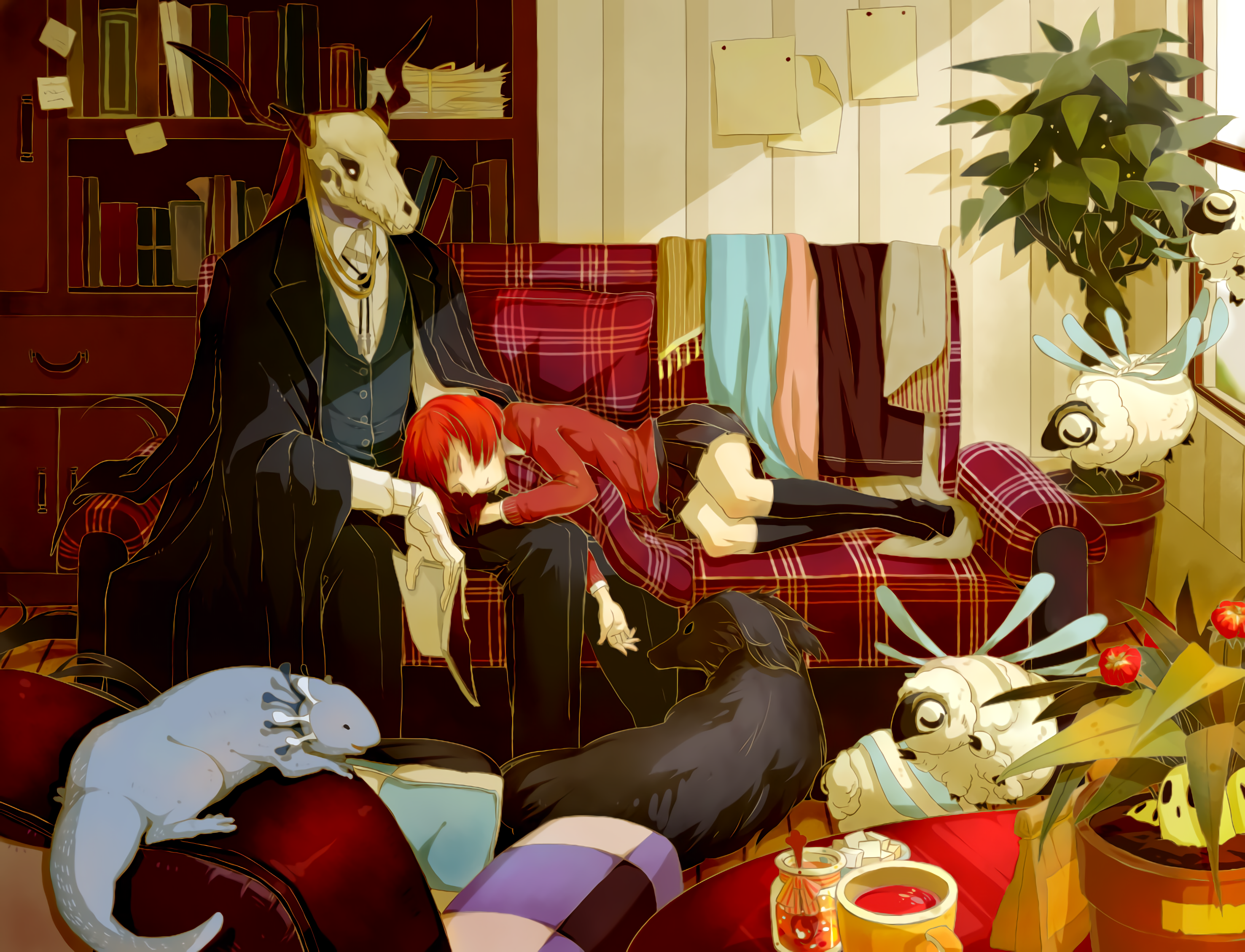 Chise Hatori and Elias Ainsworth in a room HD Wallpaper