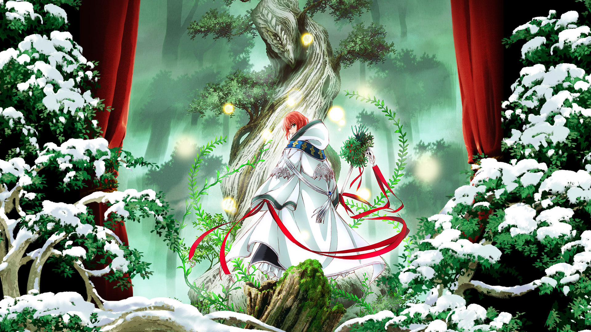 Chise Hatori in a snowy forest HD Wallpaper