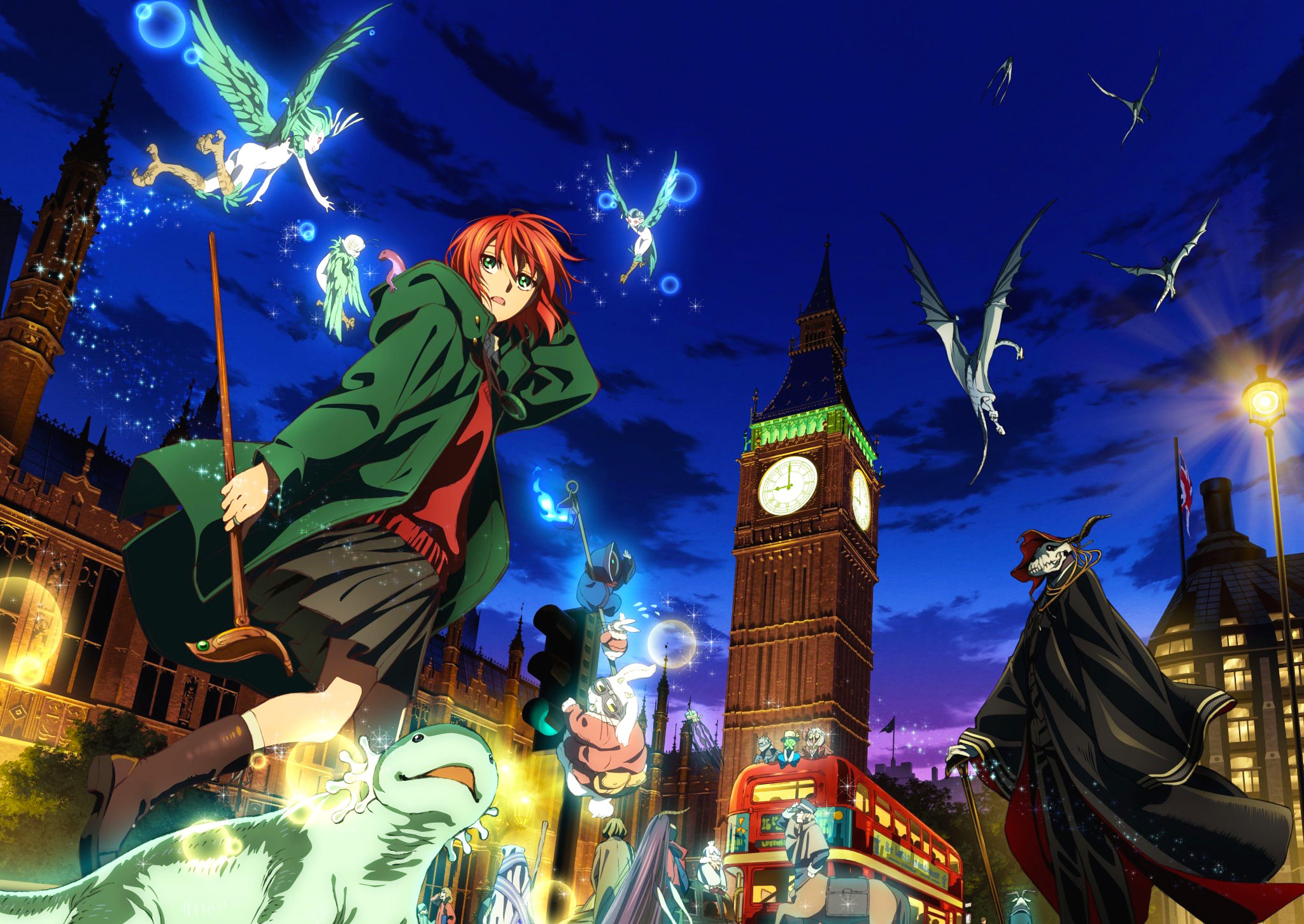 Chise Hatori and magical creatures in London HD Wallpaper
