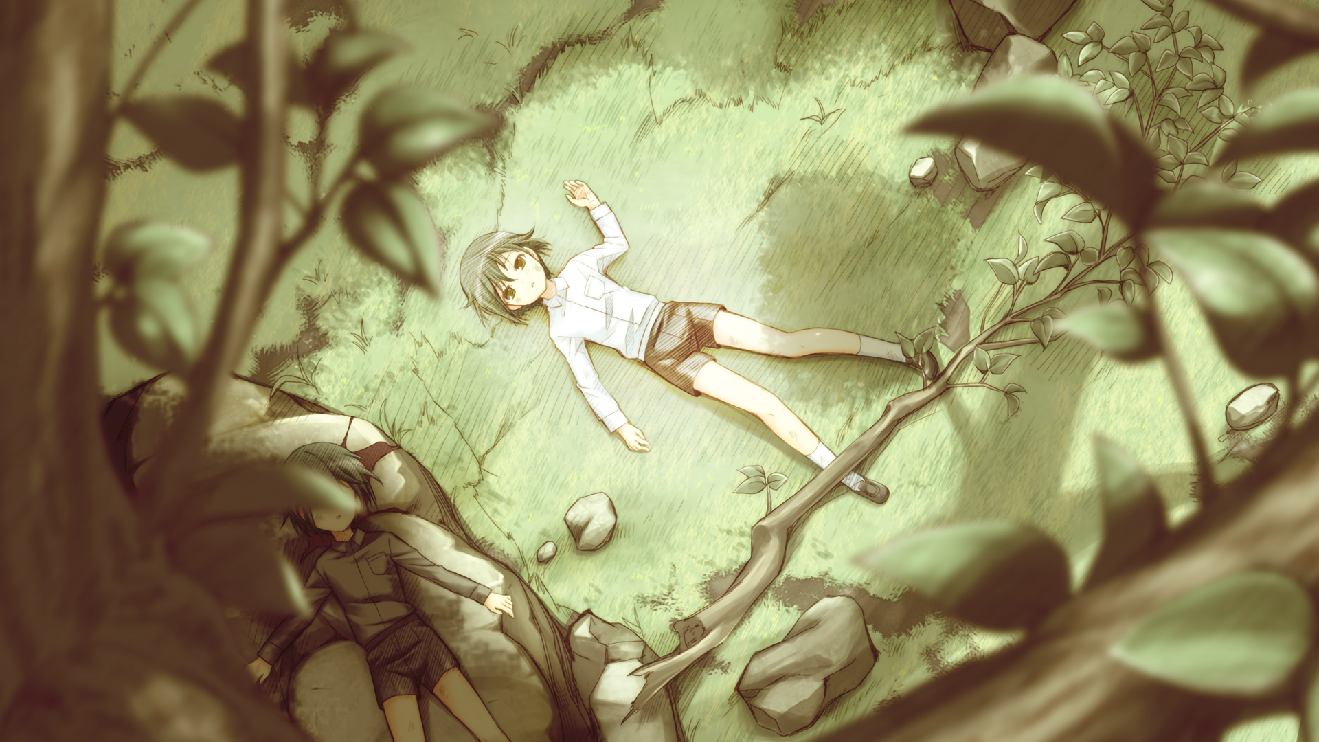 Ayato Naoi lying in grass HD Wallpaper