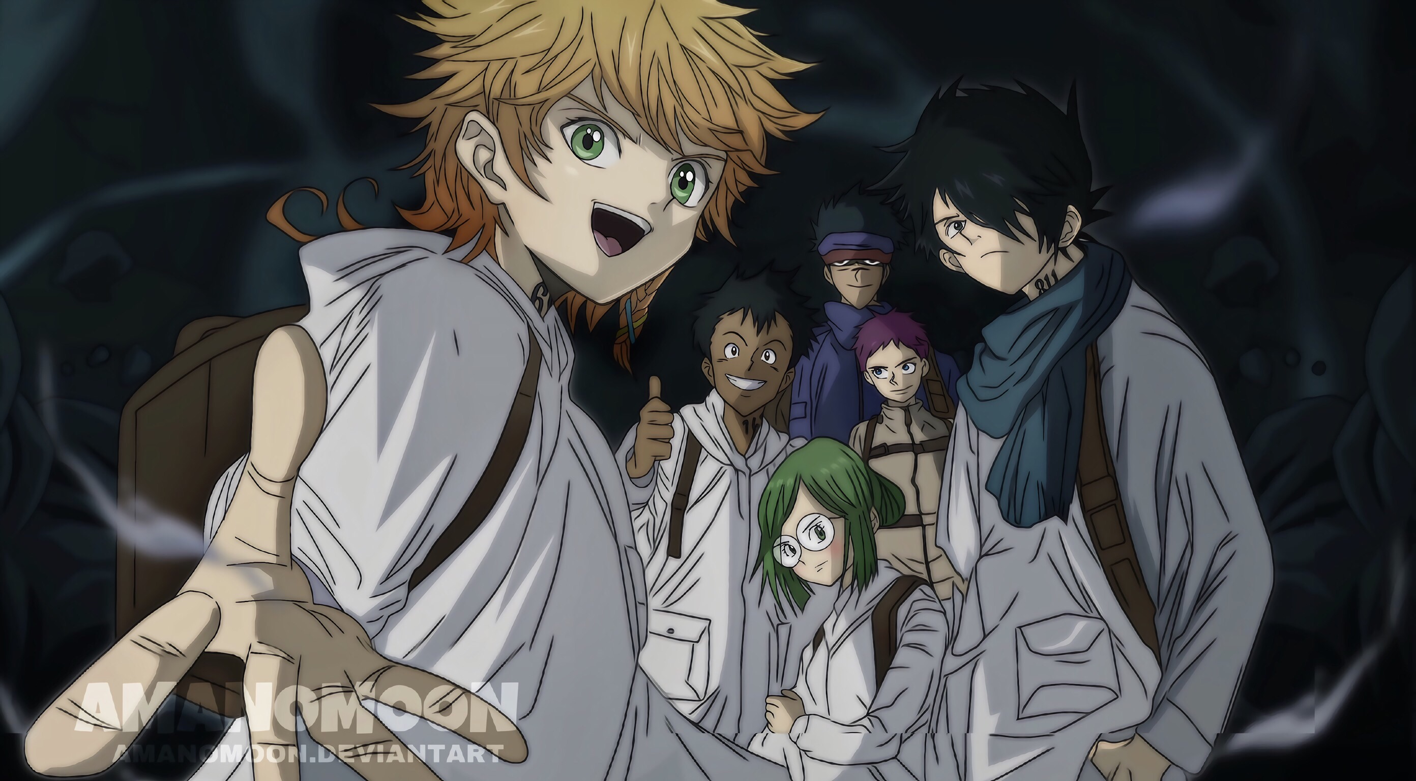 Emma and friends from The Promised Neverland HD Wallpaper
