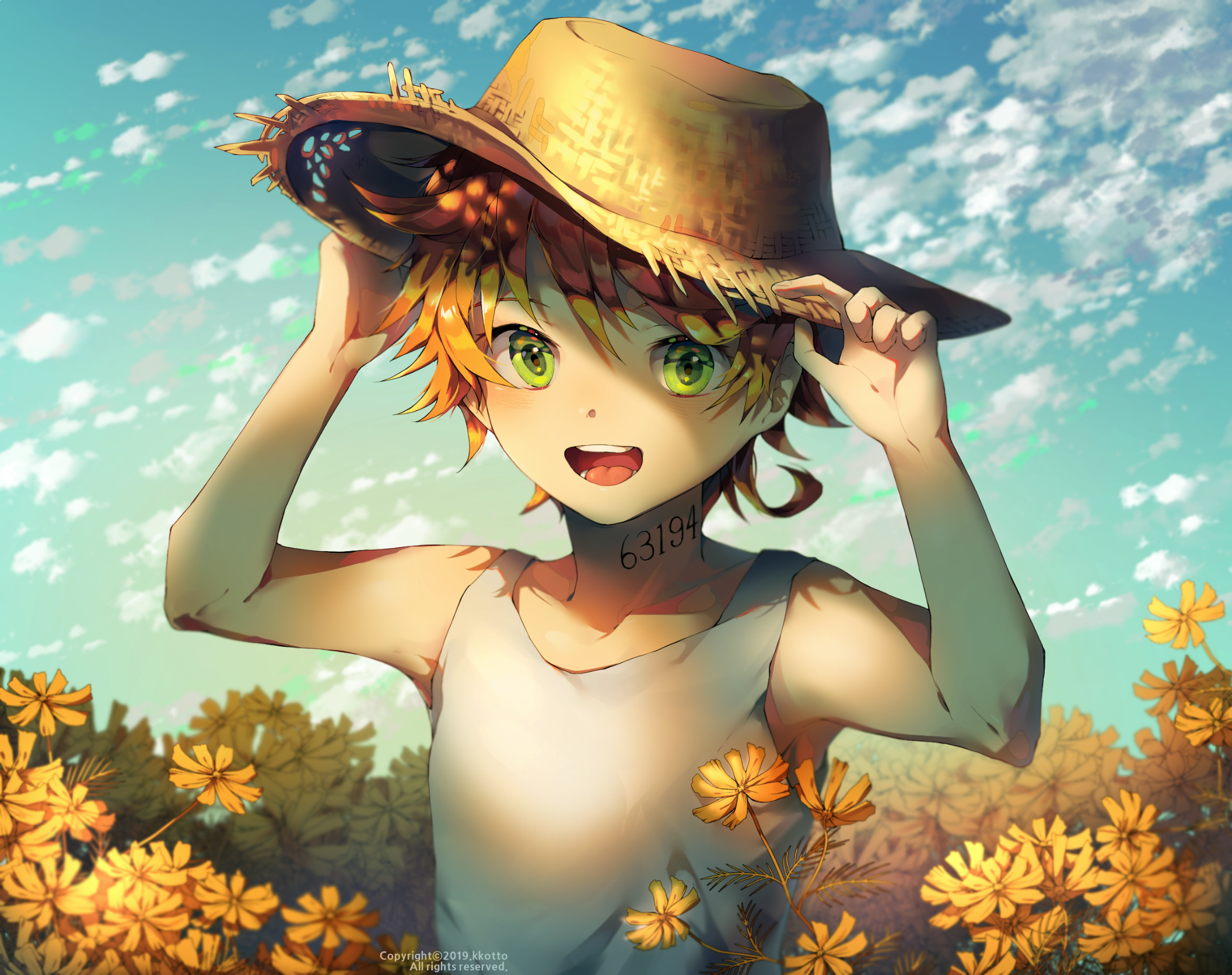 Emma from The Promised Neverland with straw hat HD Wallpaper