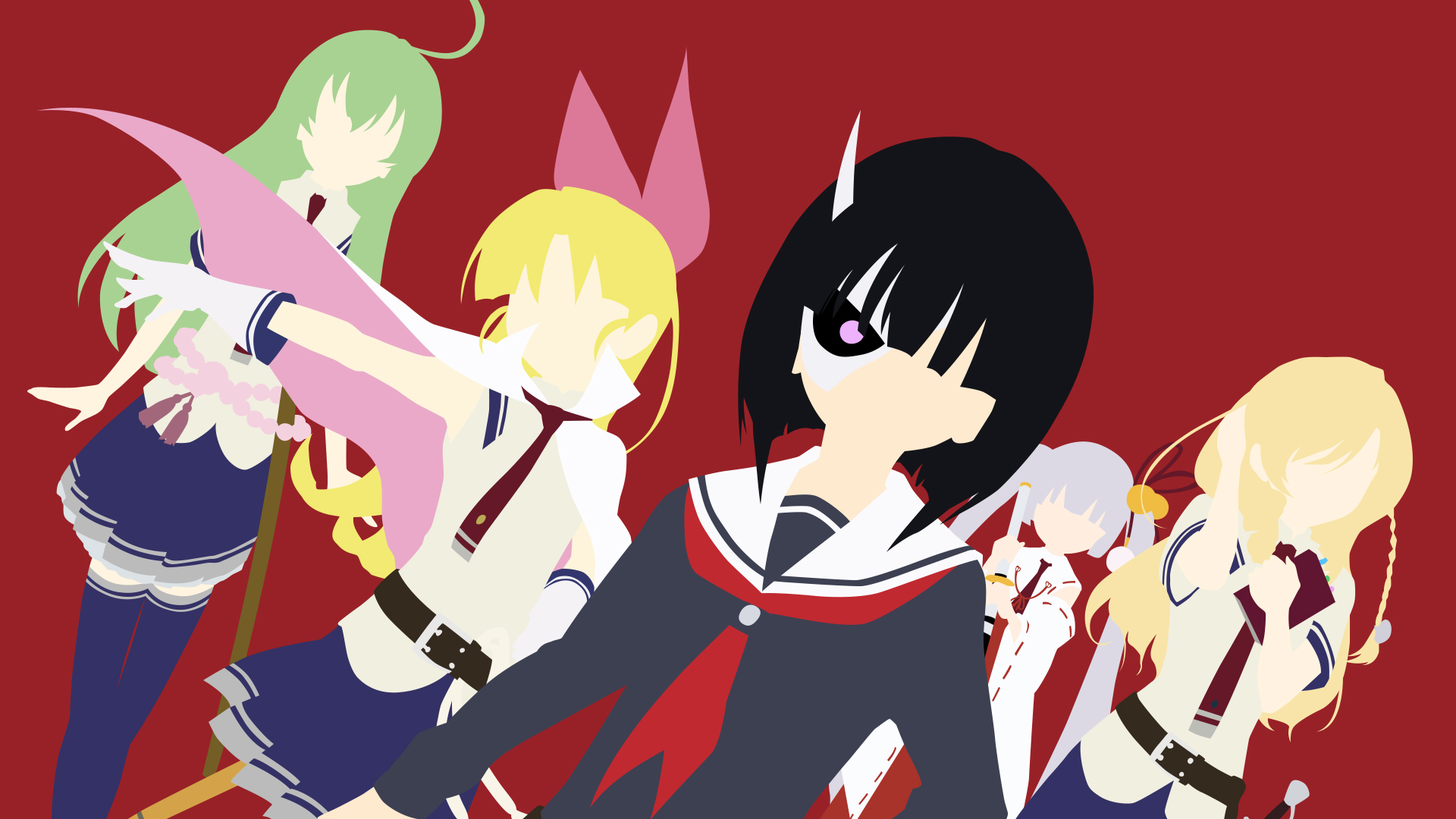 Rin Onigawara and friends from Akuma no Riddle HD Wallpaper