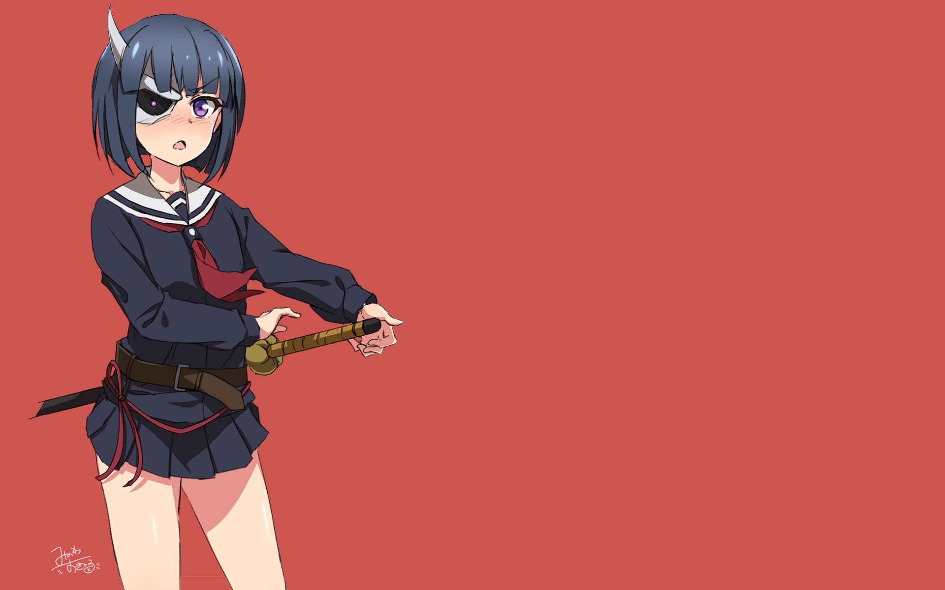 Rin Onigawara holding a sword HD Wallpaper
