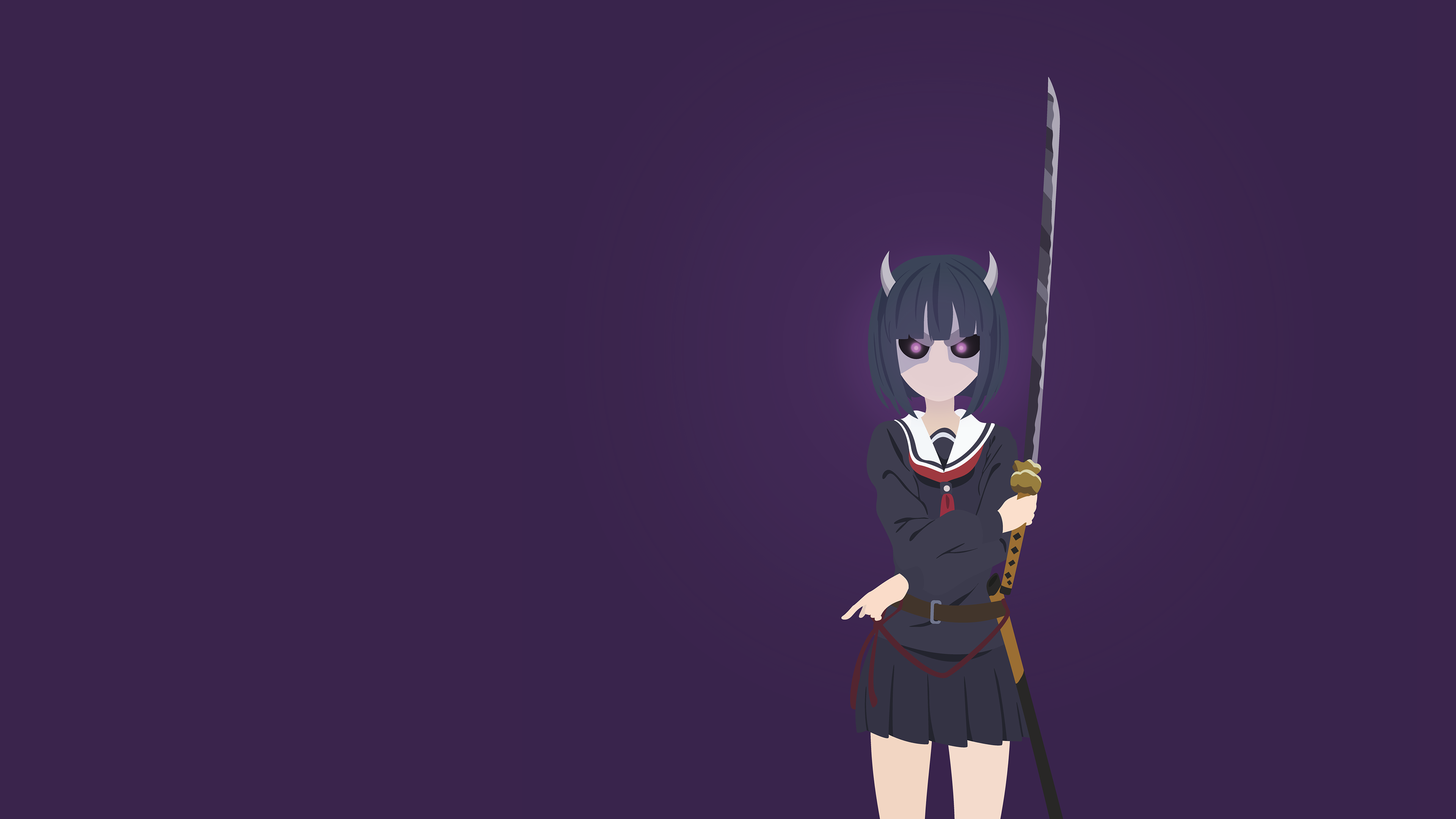 Rin Onigawara with Katana HD Wallpaper