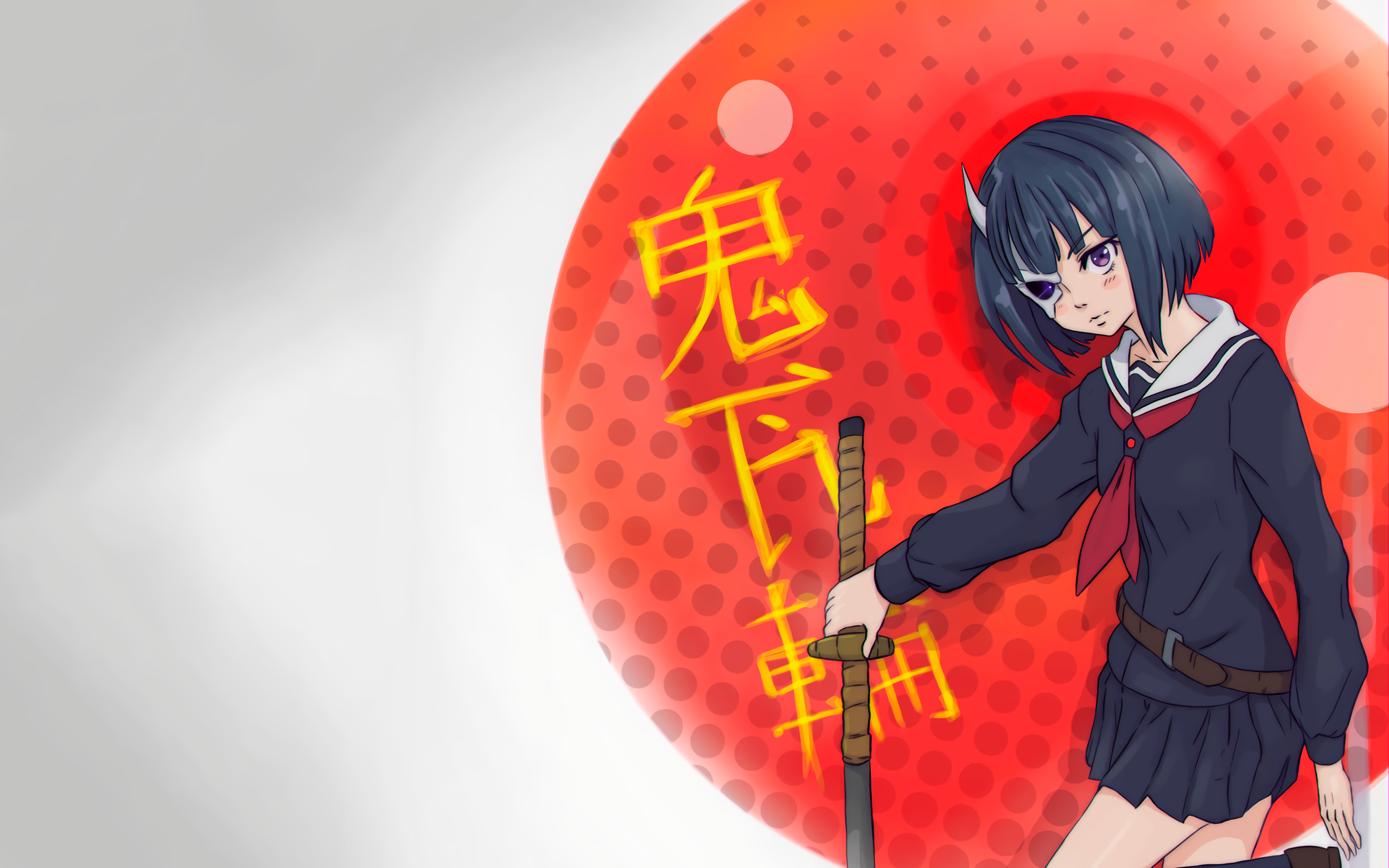 Rin Onigawara with Katana HD Wallpaper