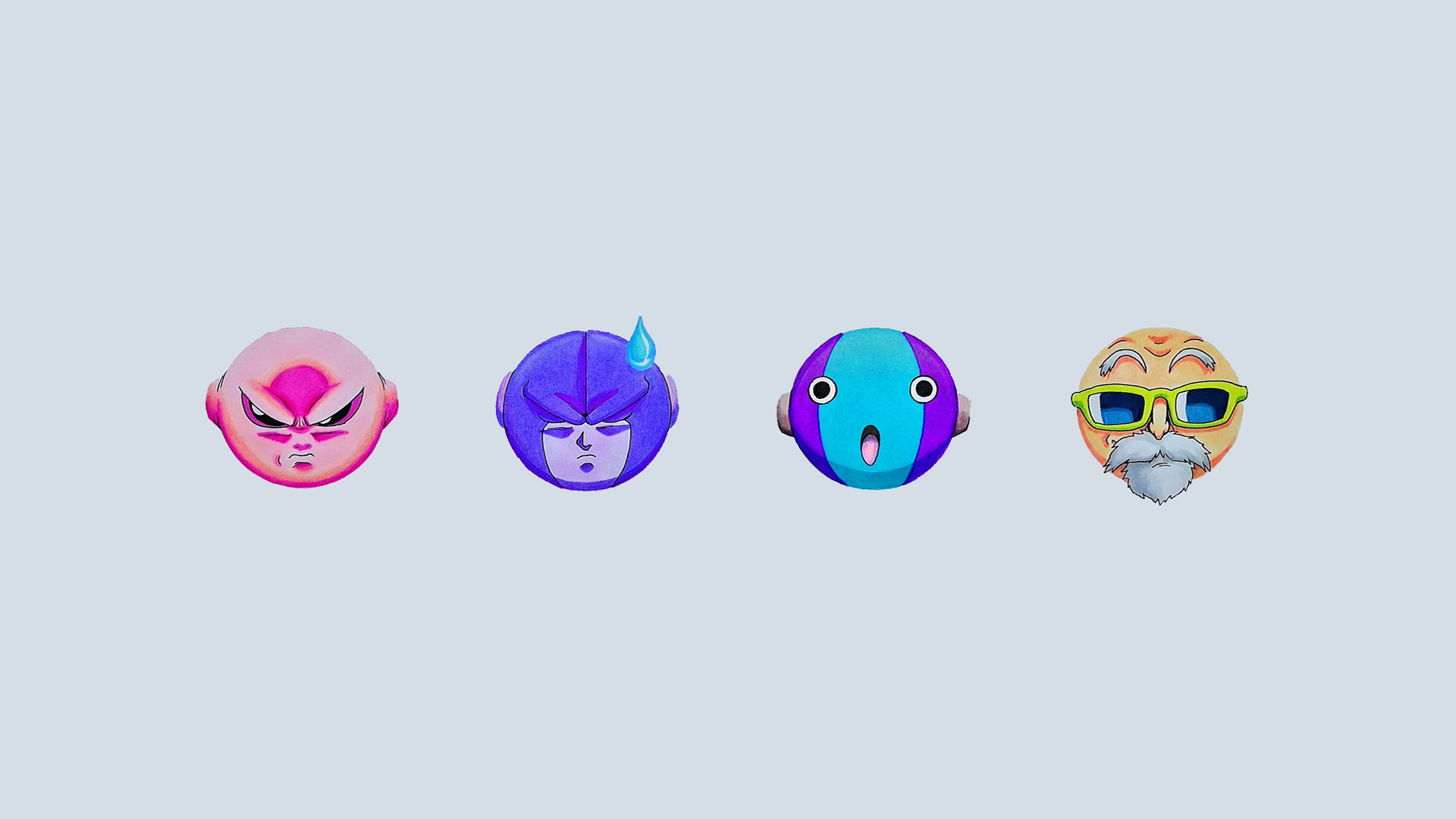 Four Dragon Ball characters: Jiren, Hit, Zeno, Master Roshi HD Wallpaper