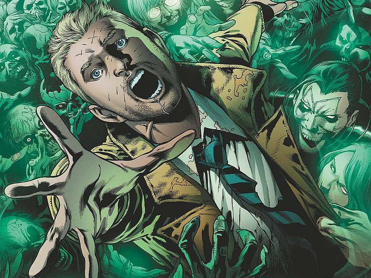 John Constantine surrounded by zombies HD Wallpaper