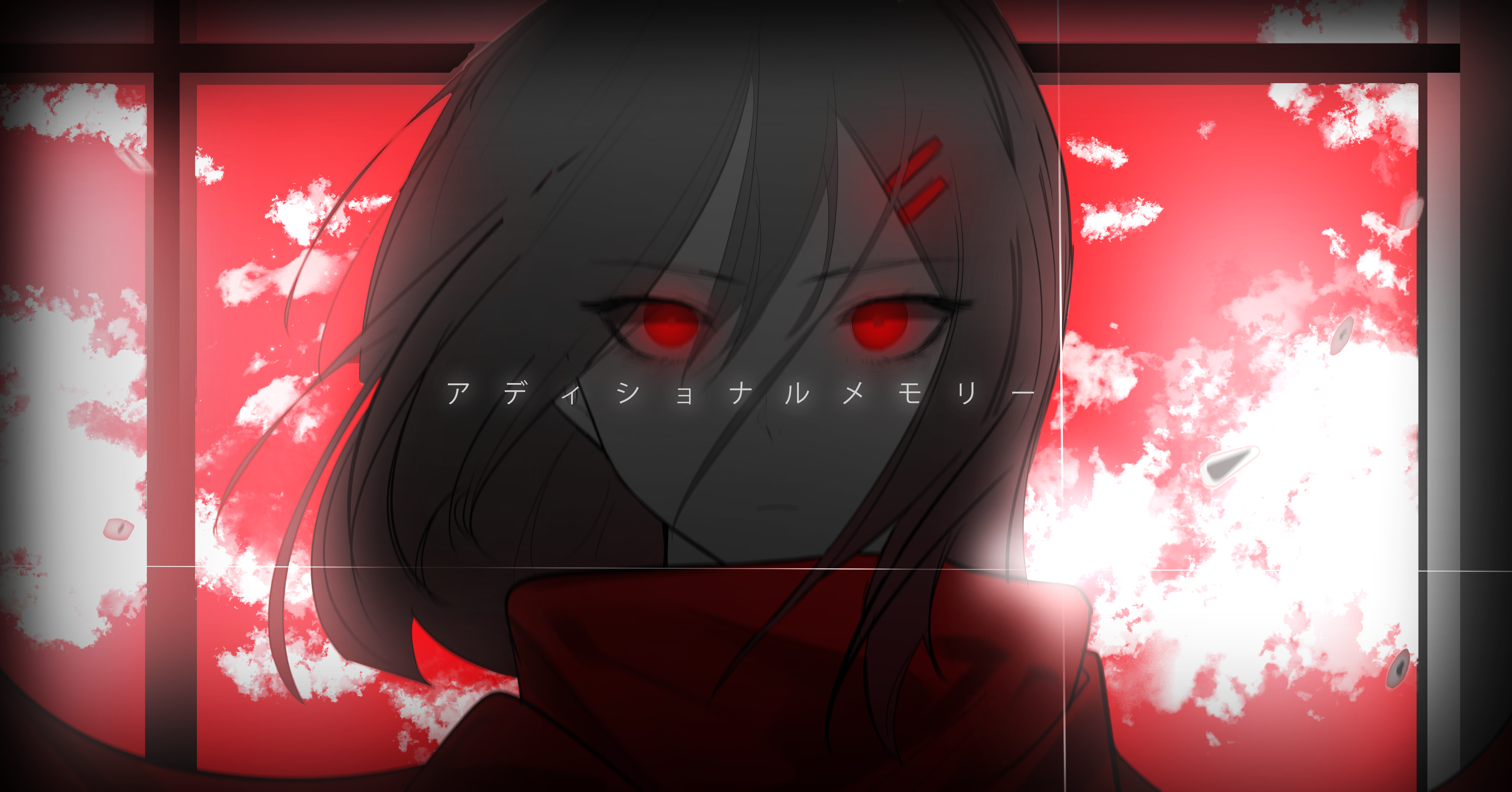 Ayano Tateyama with red eyes HD Wallpaper
