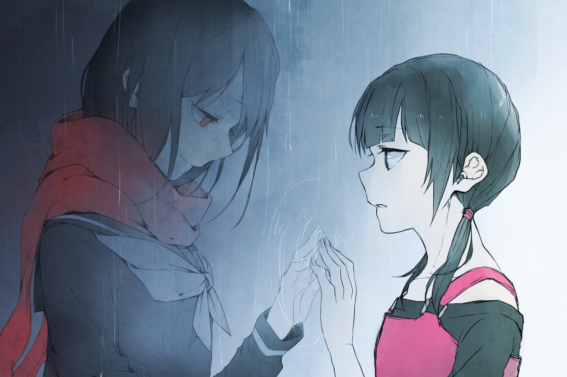 Ayano Tateyama in the rain HD Wallpaper