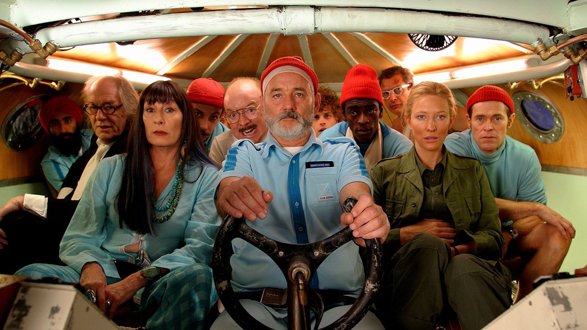 The Royal Tenenbaums cast in a submarine HD Wallpaper
