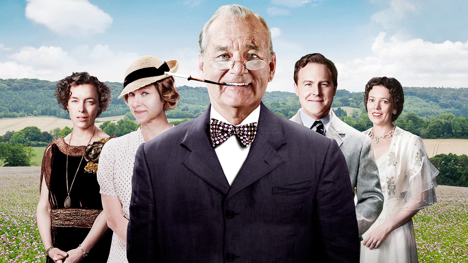 Bill Murray and cast in a field HD Wallpaper