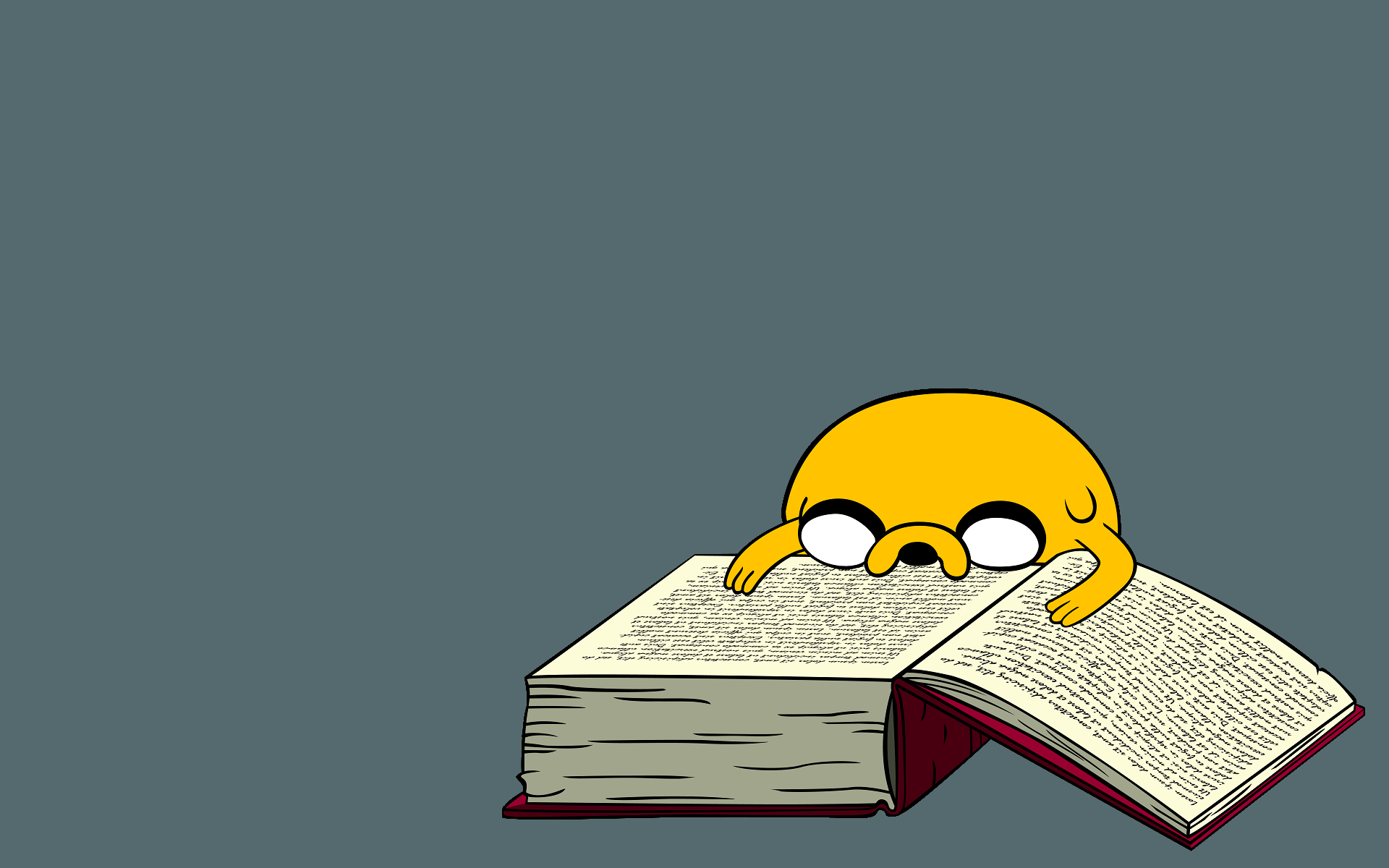 Jake from Adventure Time reading a book HD Wallpaper
