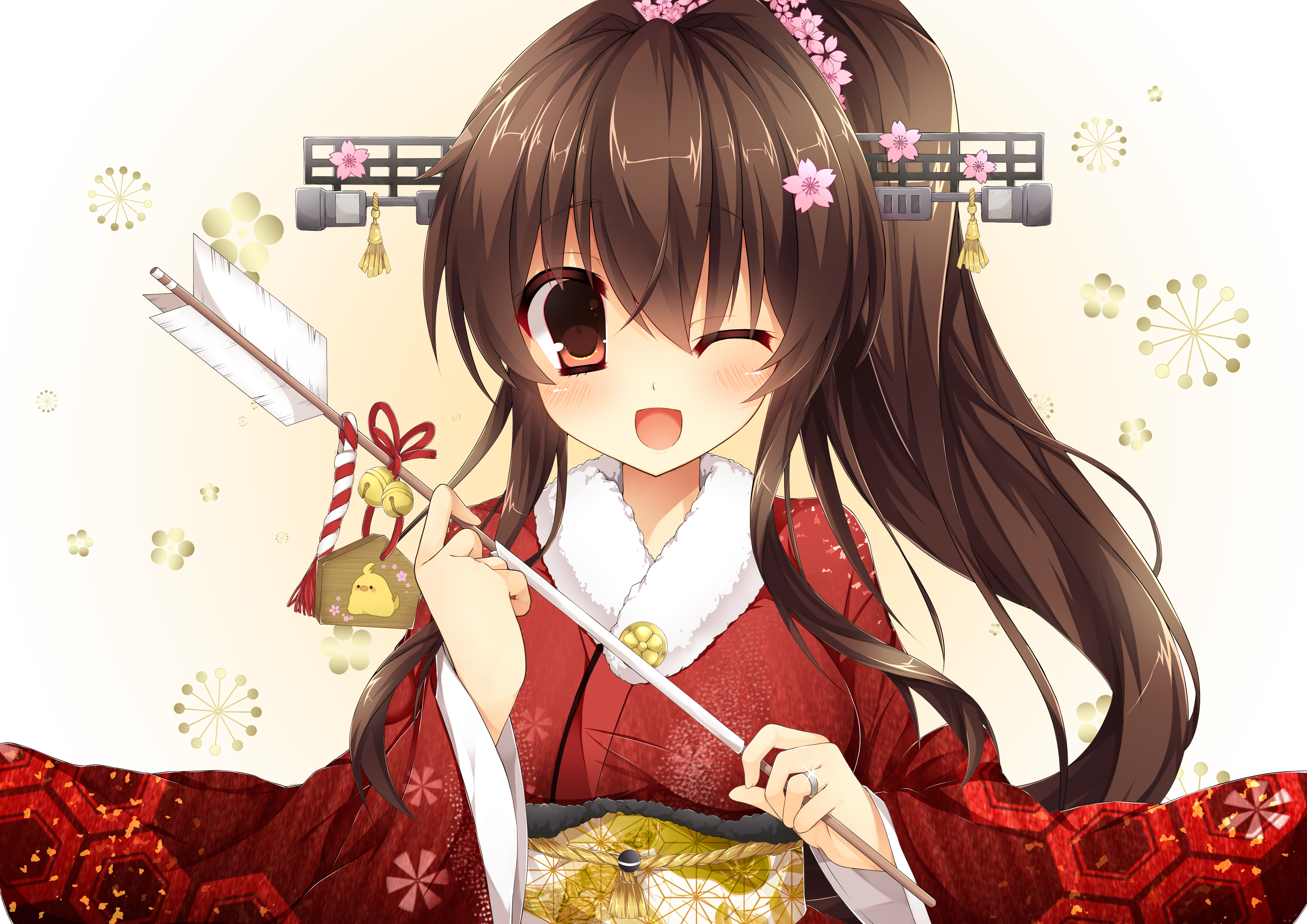 Yamato from Kancolle holding an arrow HD Wallpaper