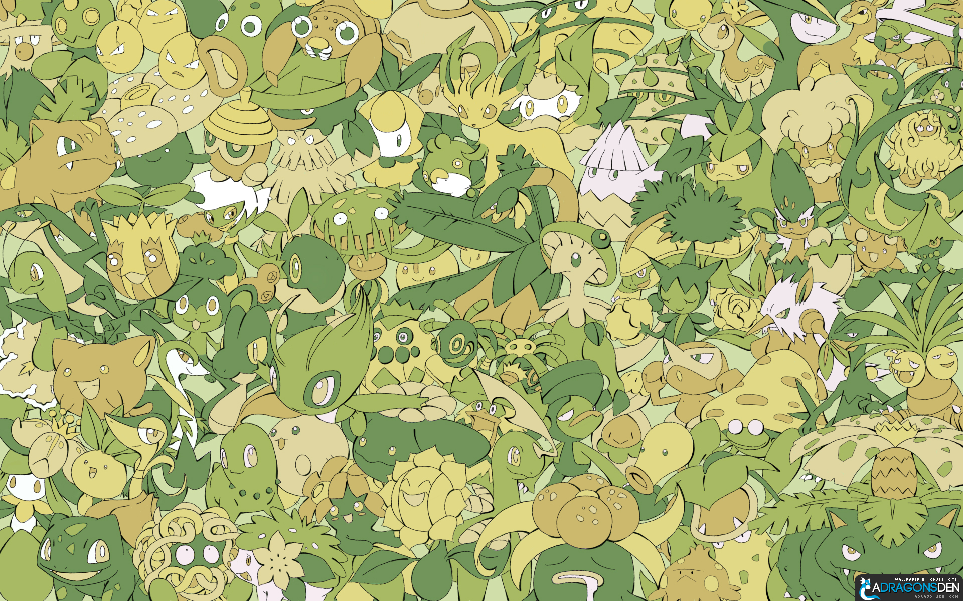 Pokemon Grass-type Pokemon collage HD Wallpaper