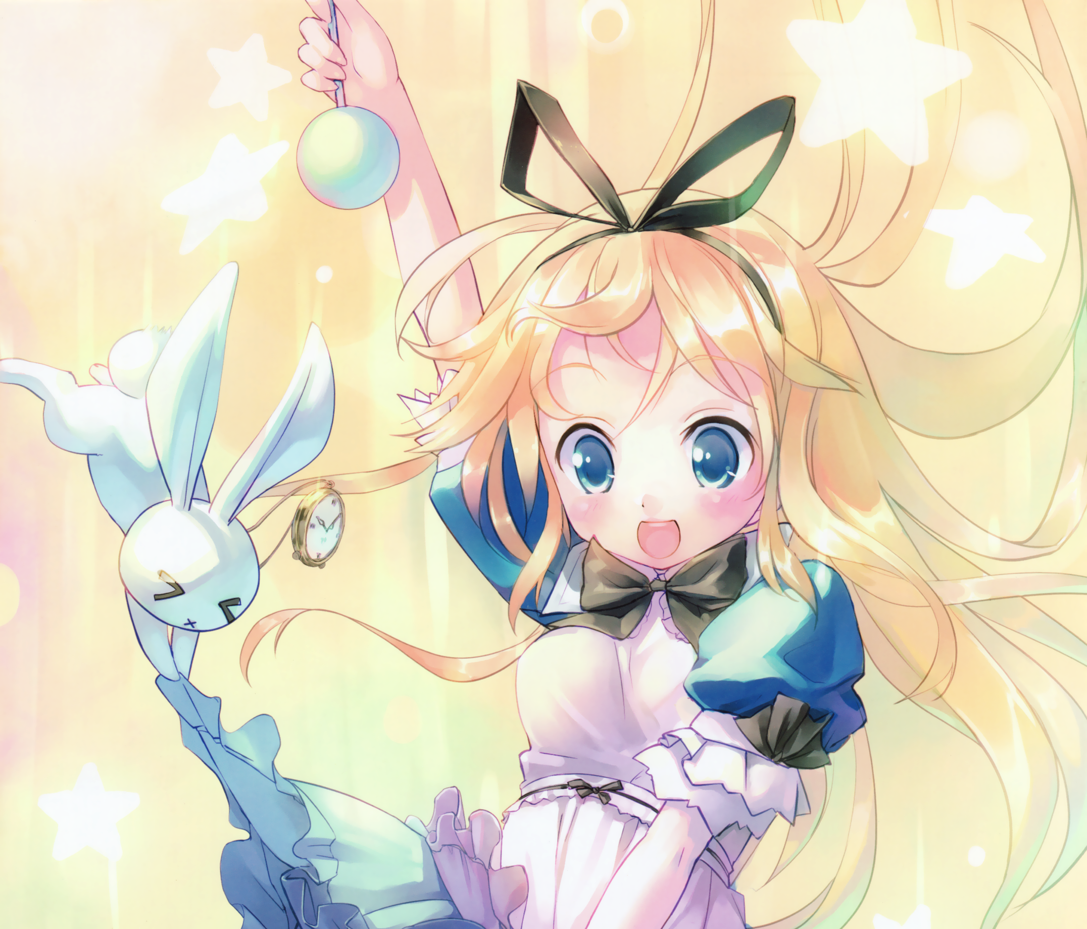 Alice from Alice in Wonderland with White Rabbit HD Wallpaper