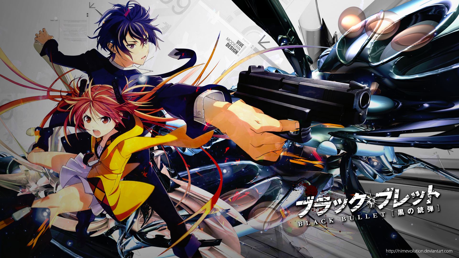 Rentaro Satomi and Enju Aihara from Black Bullet HD Wallpaper