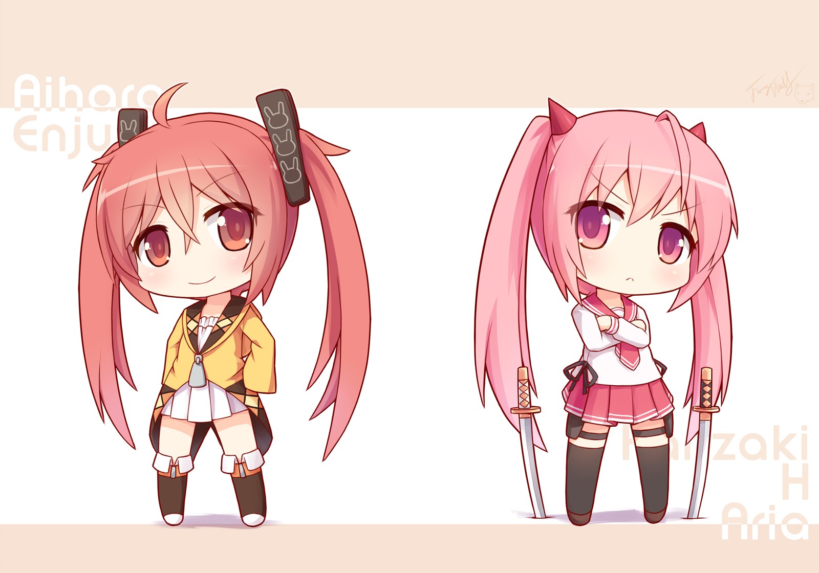 Enju Aihara and Hina Inubashiri from Aria the Scarlet Ammo HD Wallpaper
