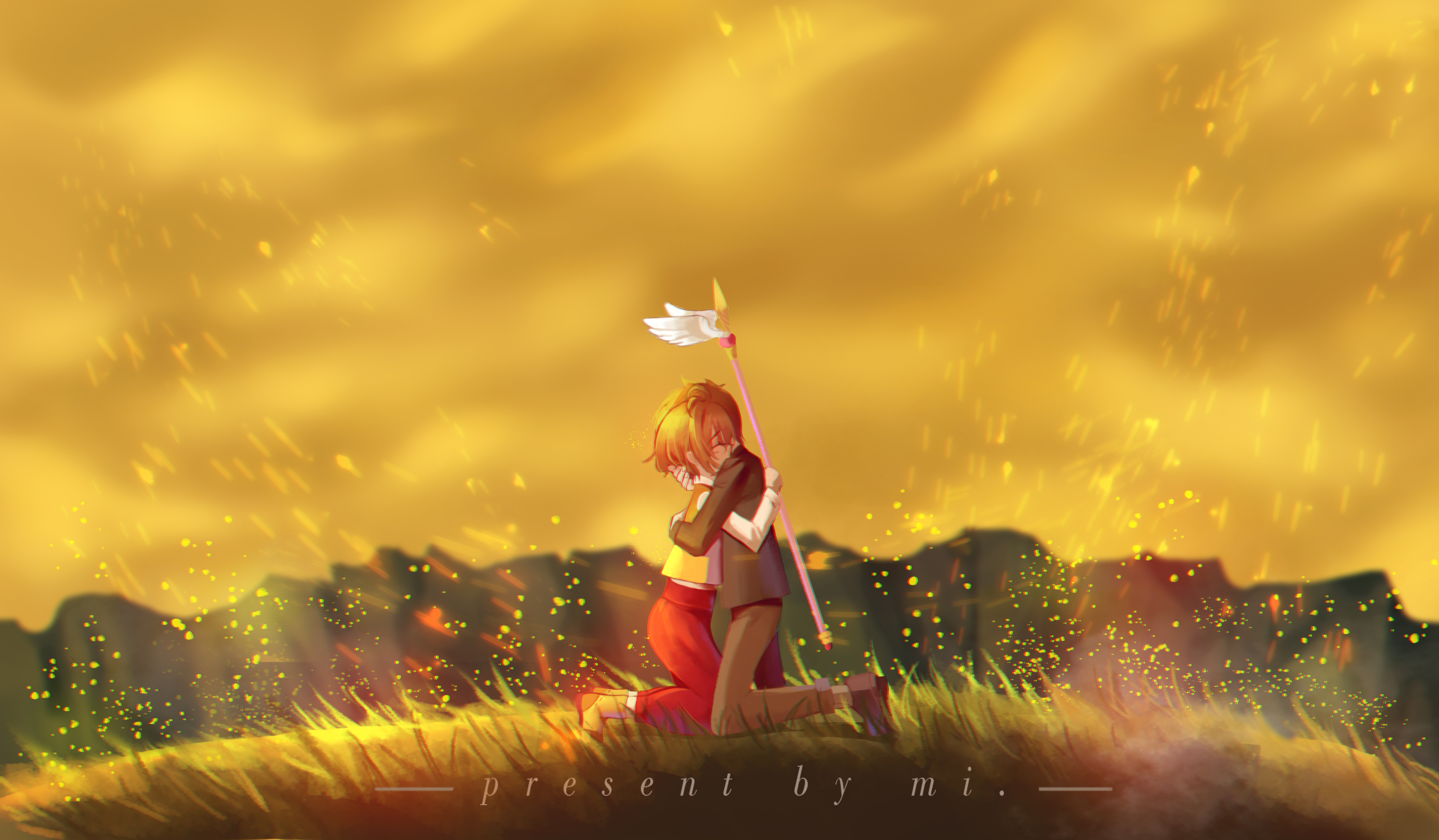 Sakura Kinomoto and Syaoran Li from Cardcaptor Sakura HD Wallpaper