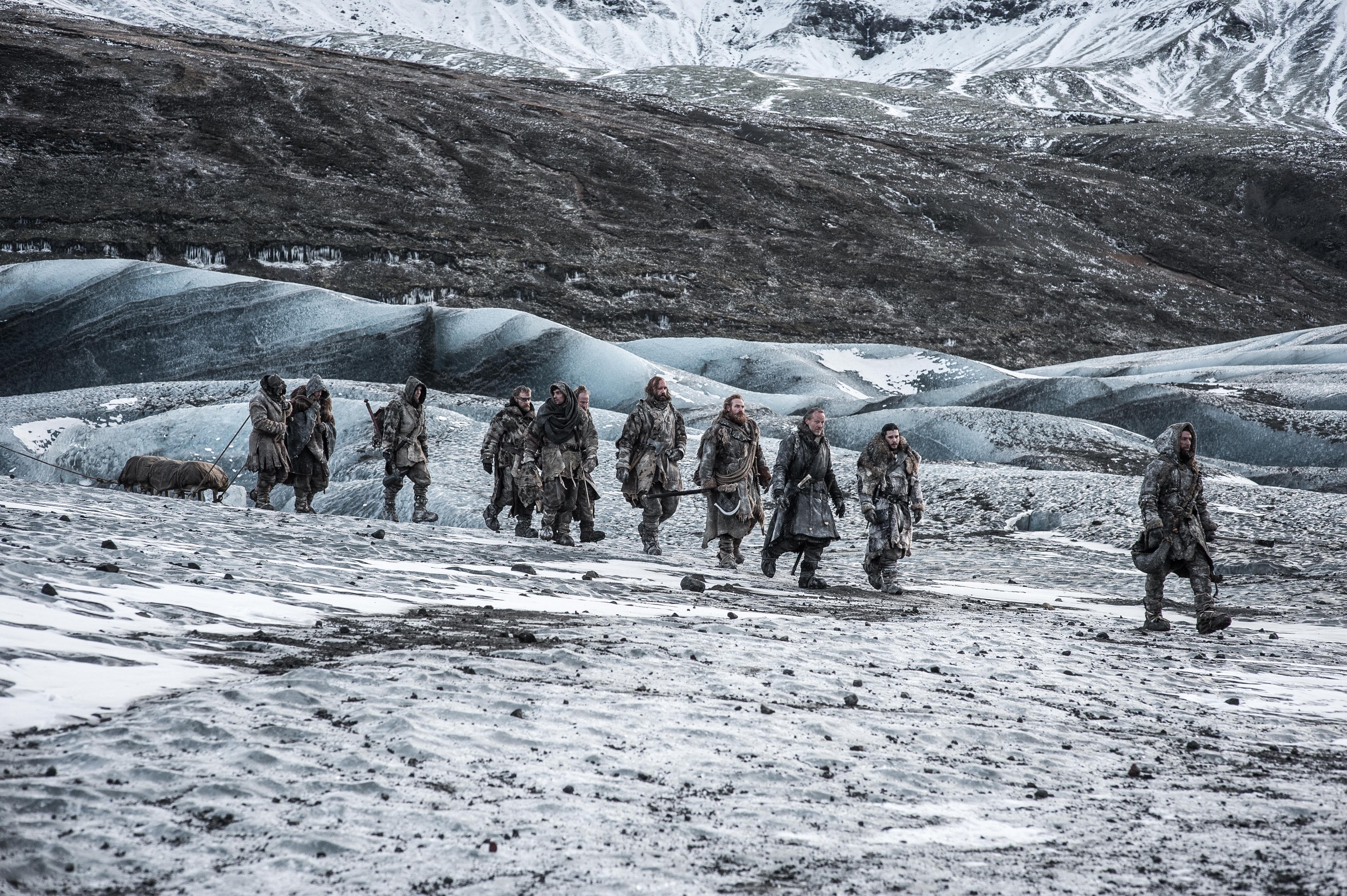 Gendry and companions on a glacier in Game of Thrones HD Wallpaper