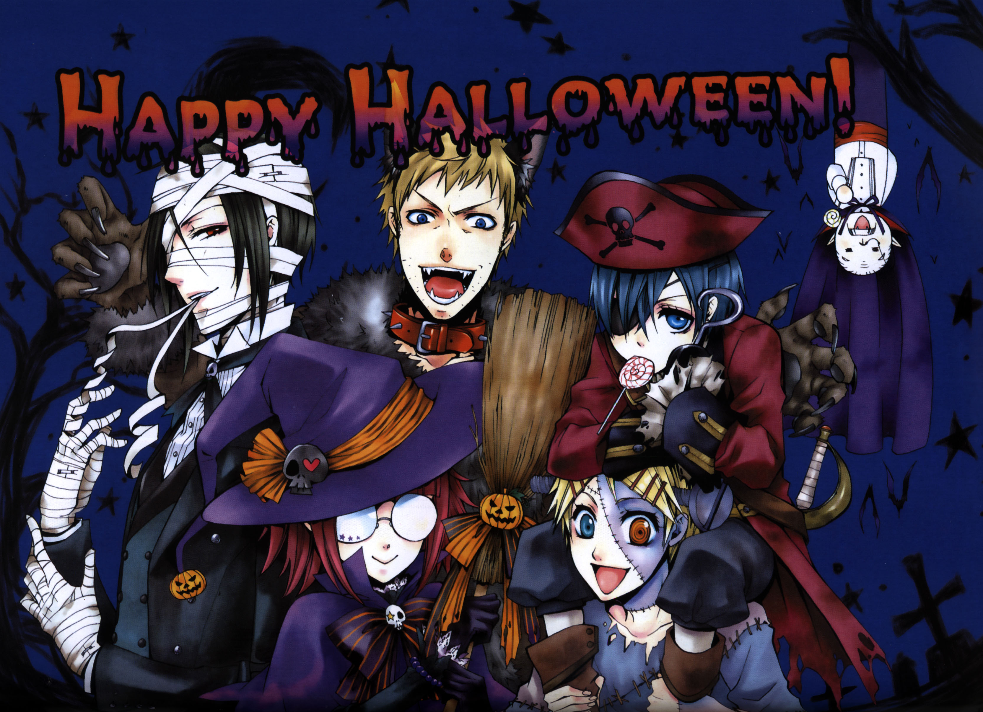 Black Butler Halloween characters HD Wallpaper