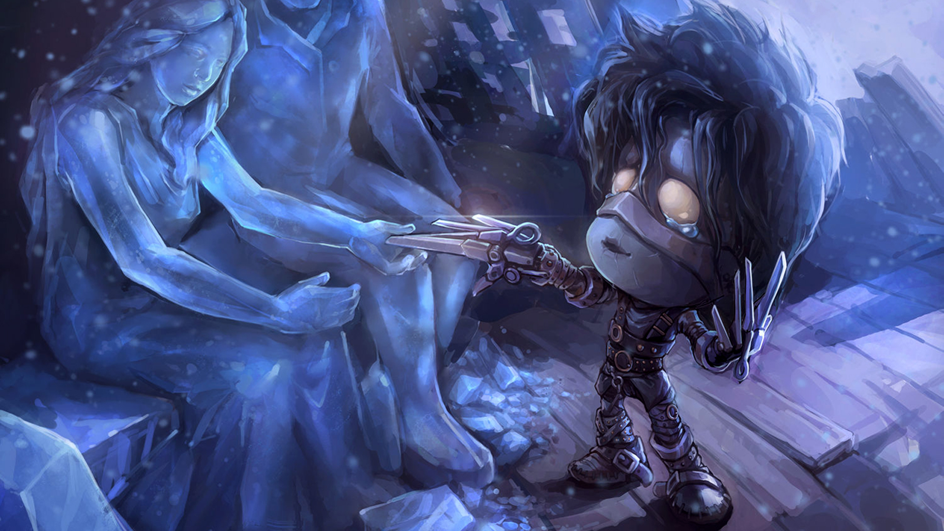 Amumu from League of Legends with ice statues HD Wallpaper