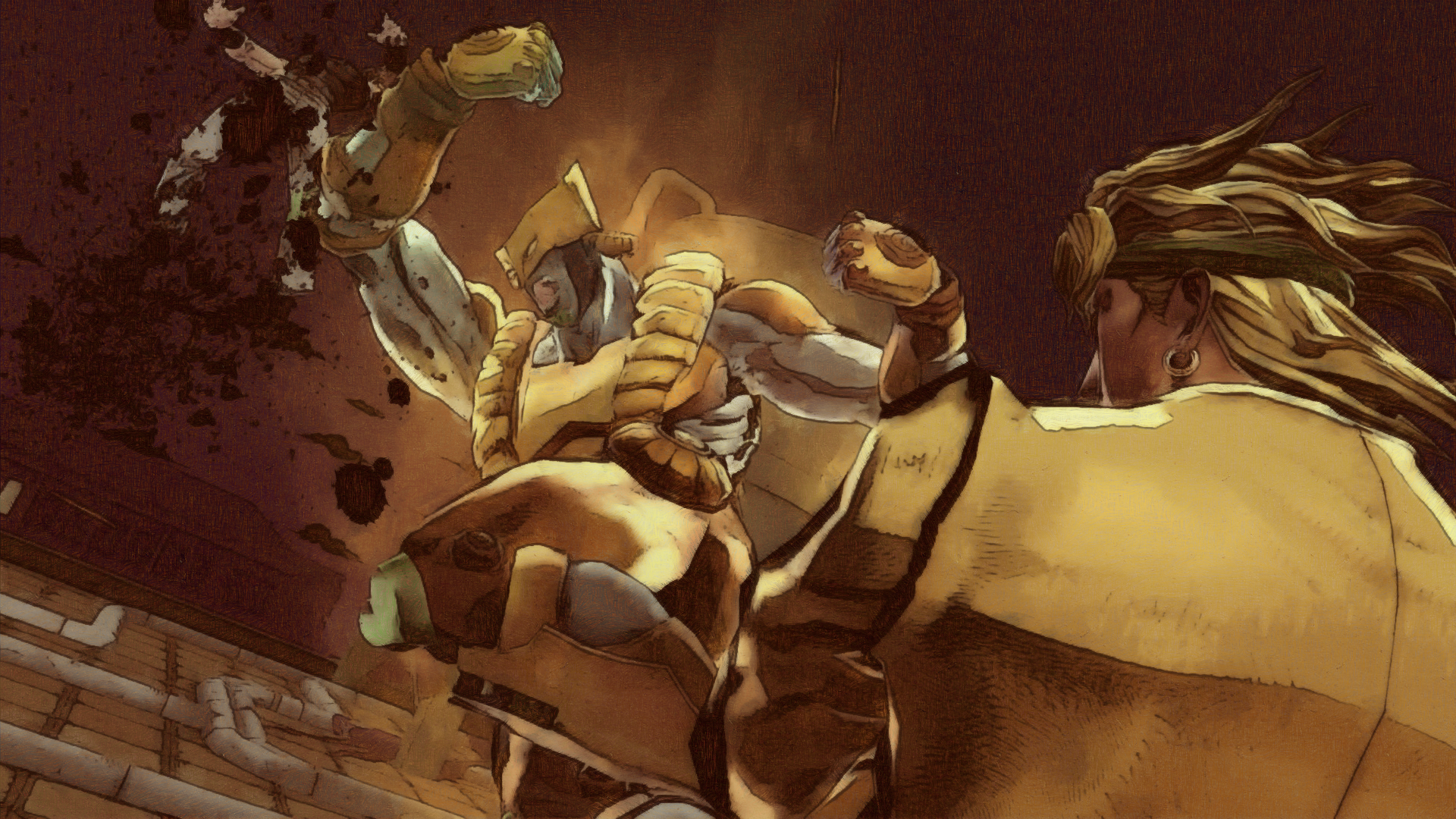 The World and DIO from JoJo's Bizarre Adventure HD Wallpaper