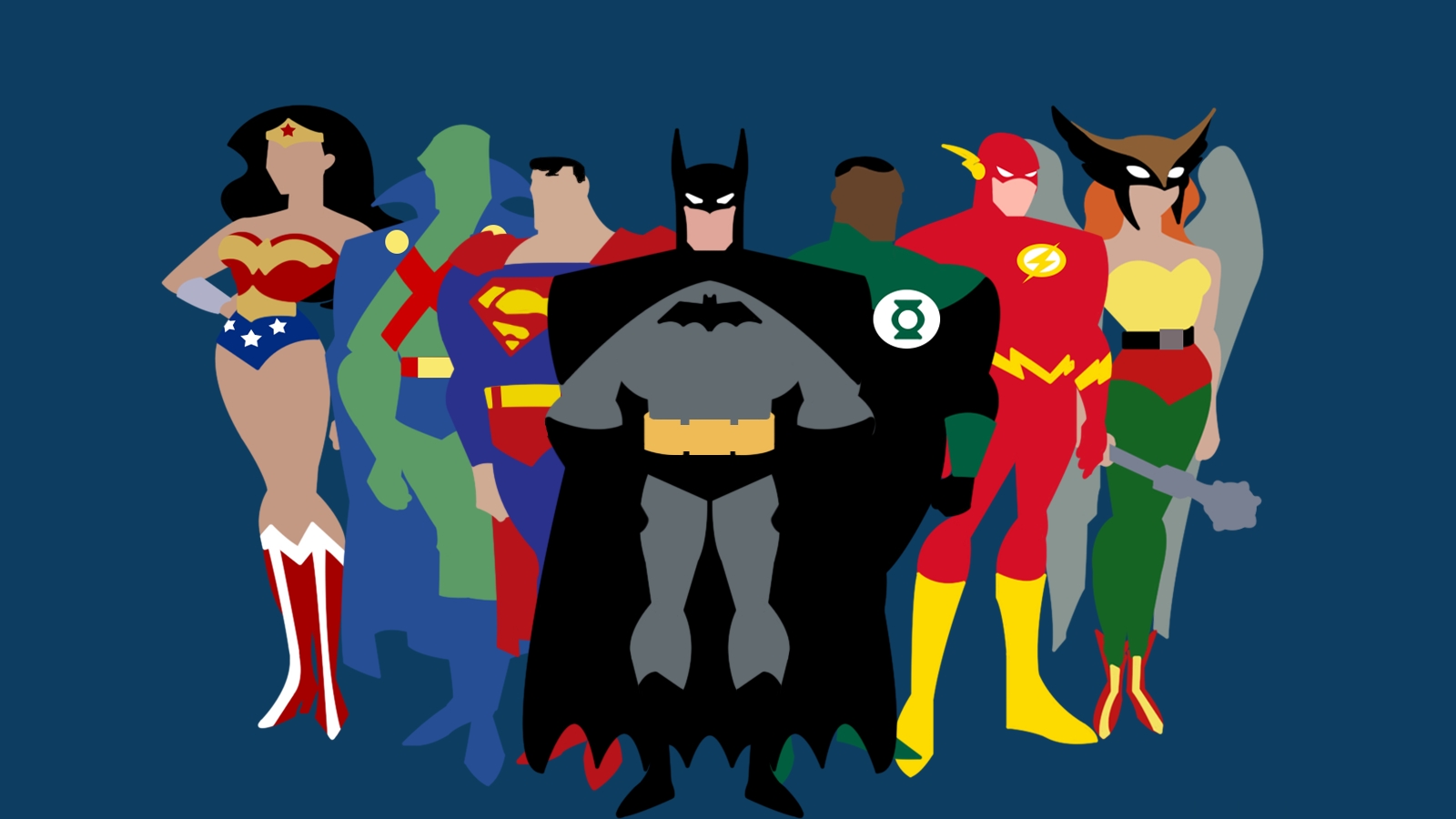 Justice League characters including Hawkgirl HD Wallpaper