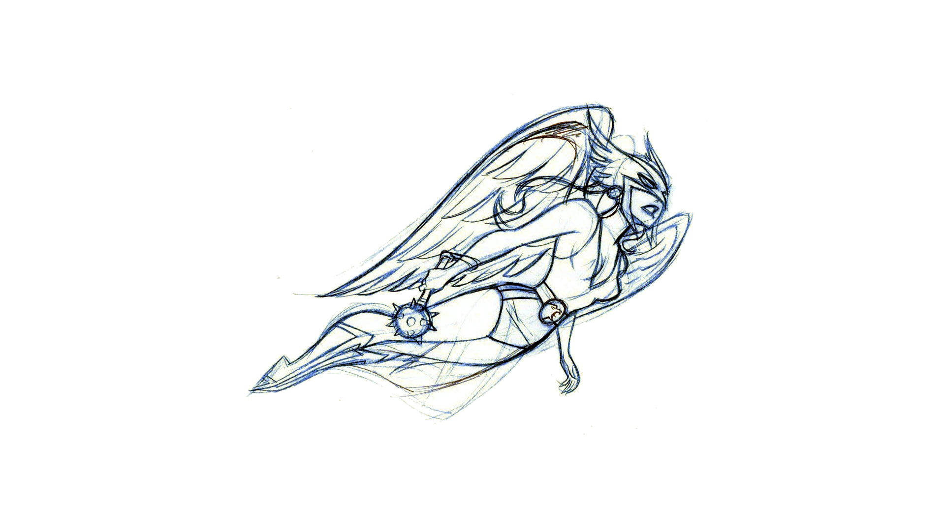 Hawkgirl flying with mace HD Wallpaper