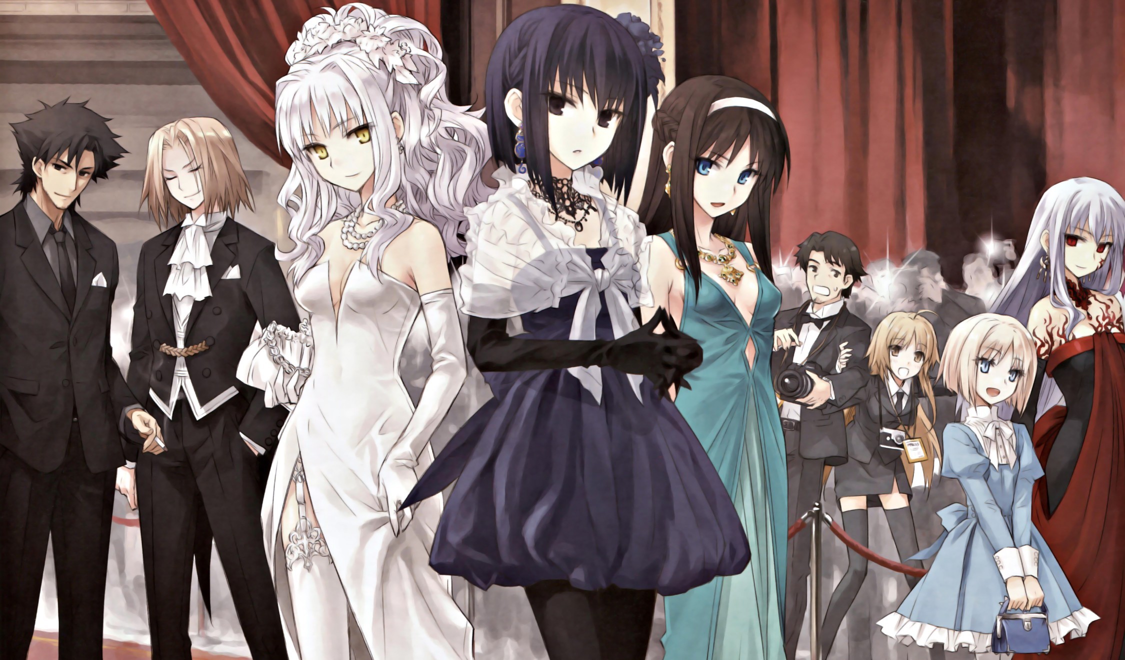 Kiritsugu Emiya and other characters at an event HD Wallpaper