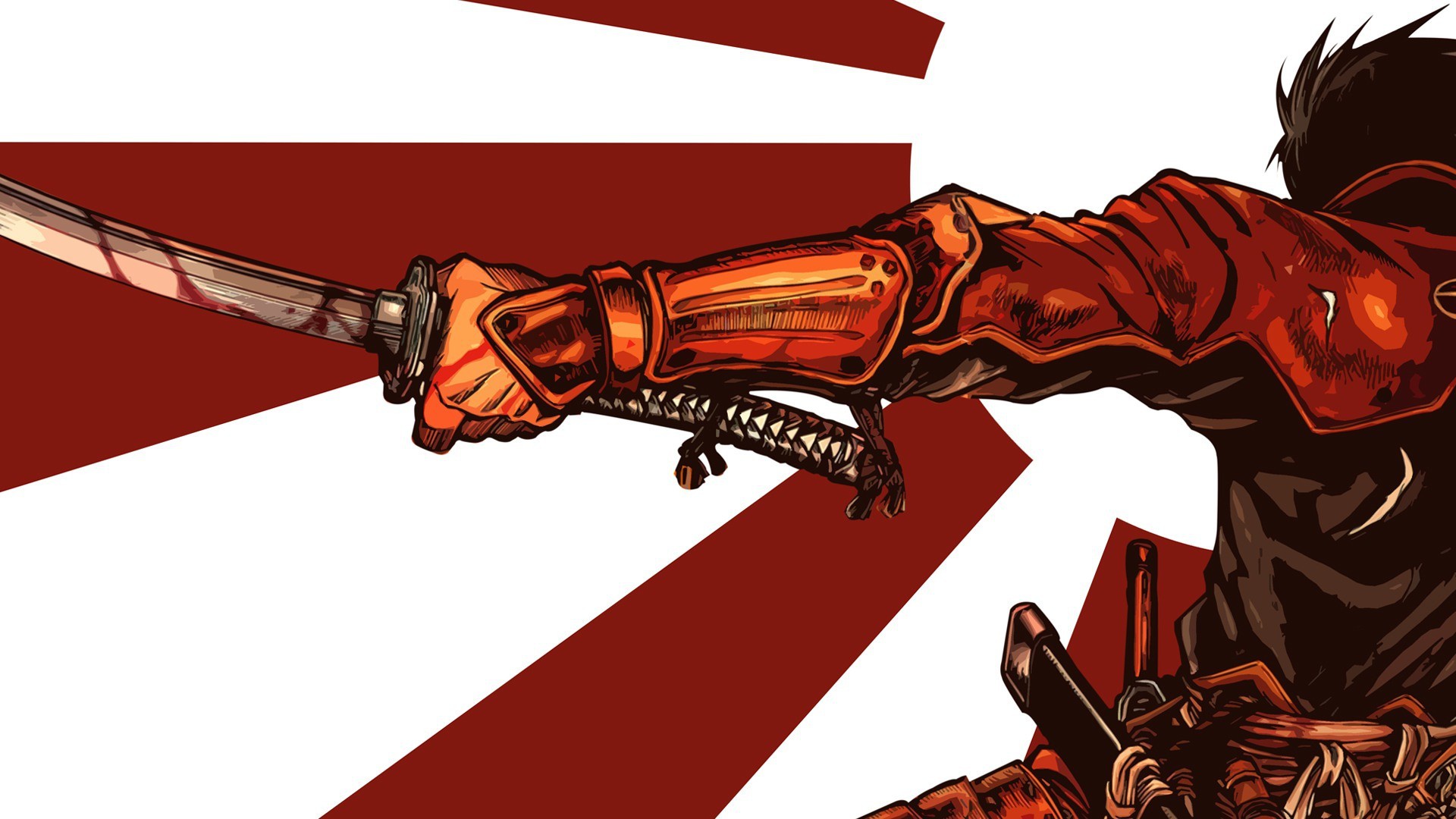 Toyohisa Shimazu with bloody katana HD Wallpaper
