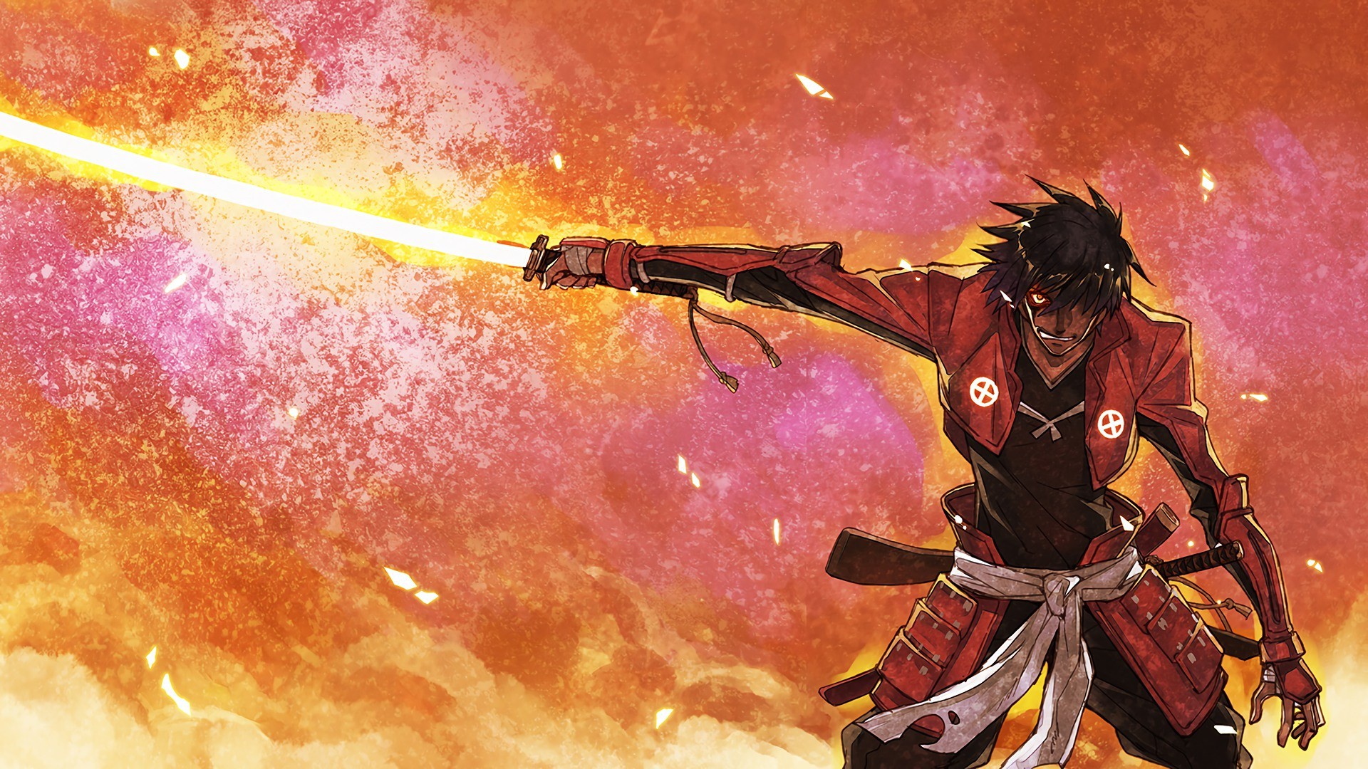 Toyohisa Shimazu with glowing sword HD Wallpaper
