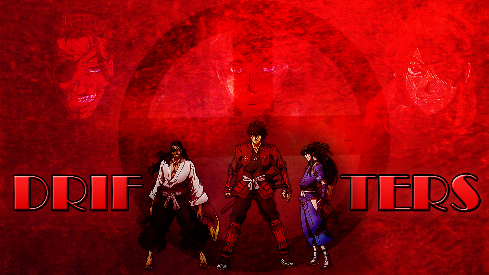 Drifters anime poster with three characters HD Wallpaper