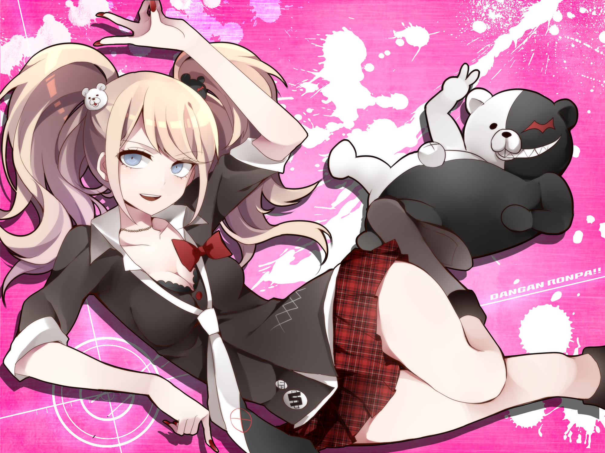 Junko Enoshima and Monokuma from Danganronpa HD Wallpaper
