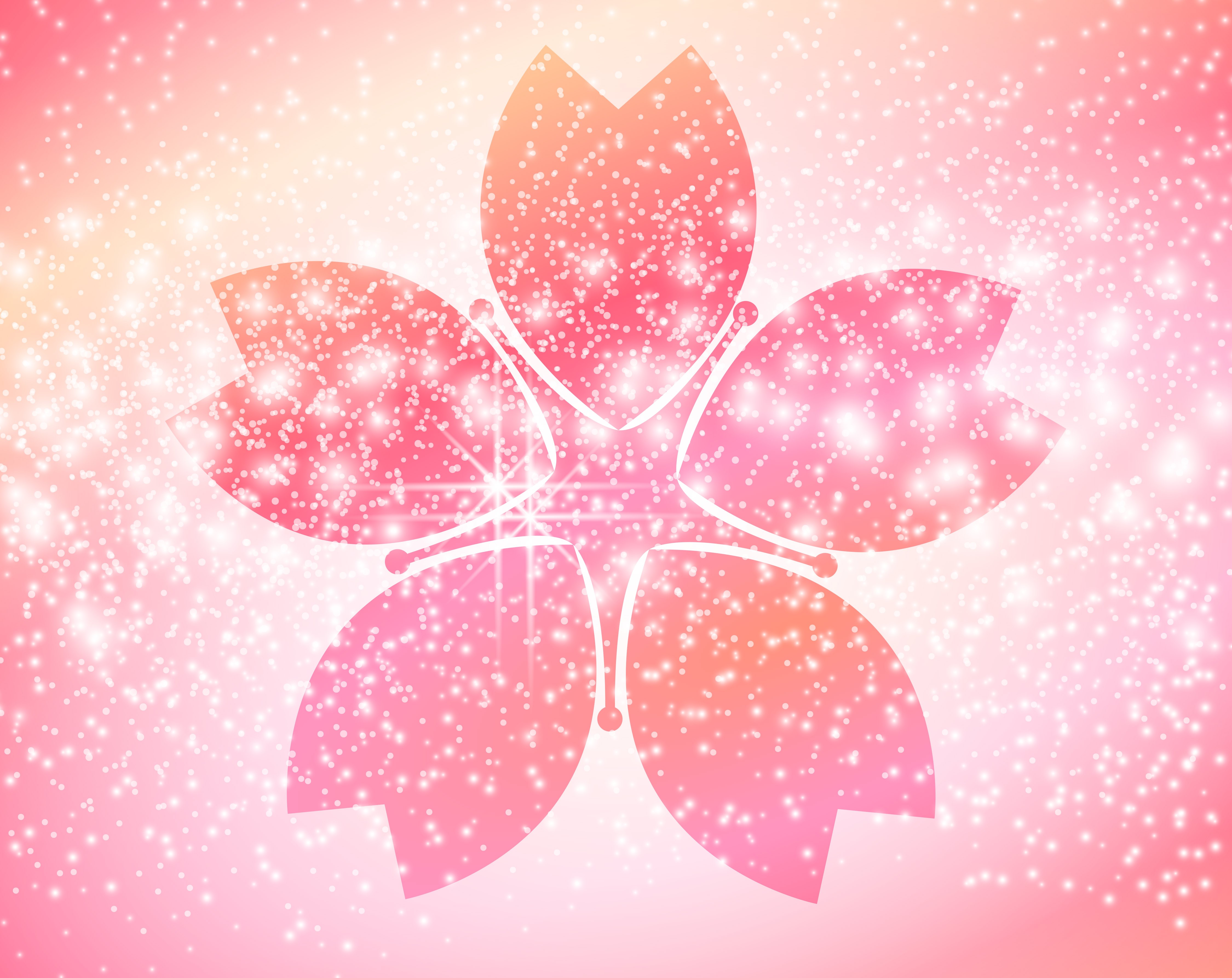 Cherry blossom flower with sparkling glitter HD Wallpaper