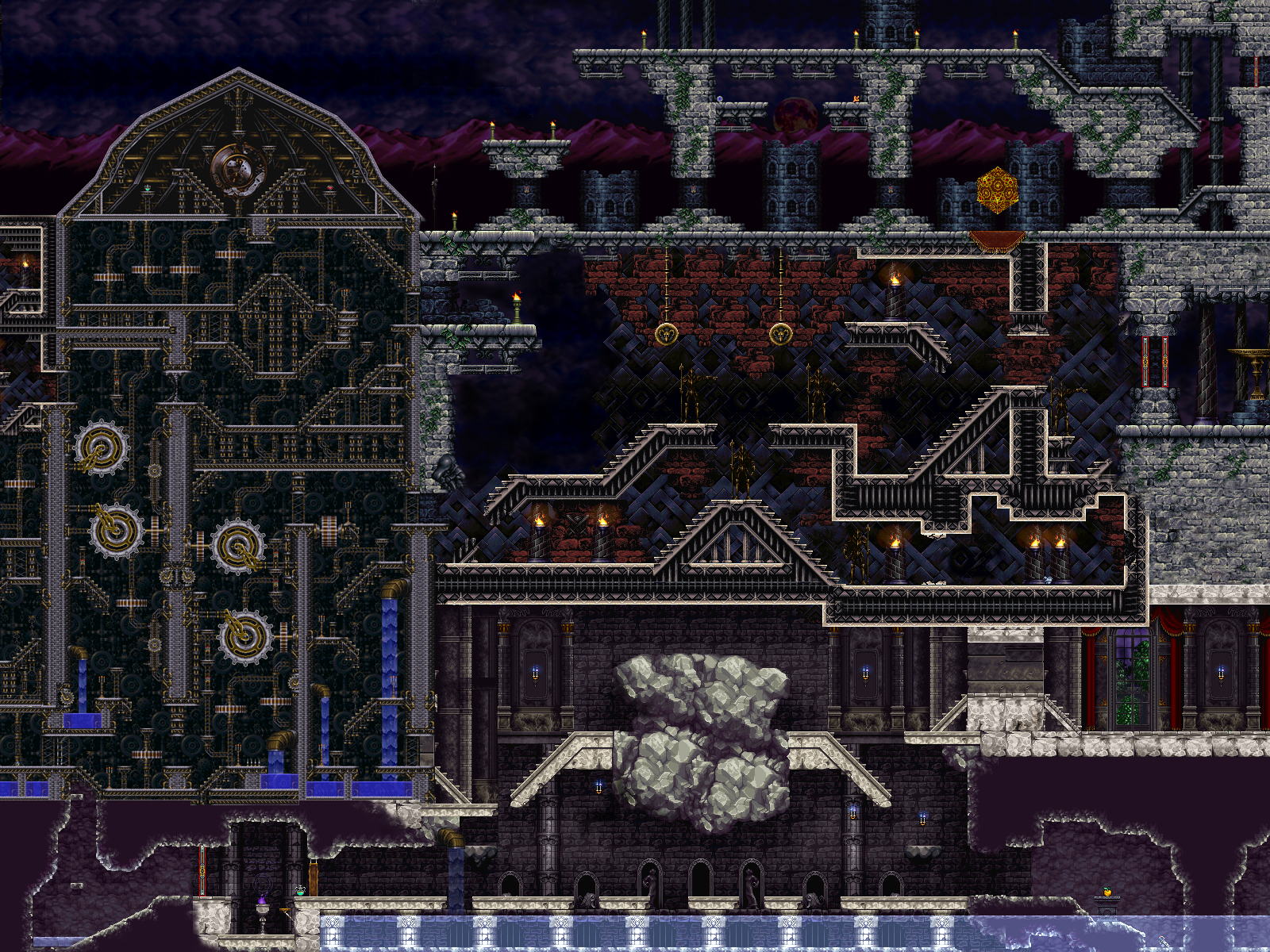 Dracula's Castle pixel art HD Wallpaper