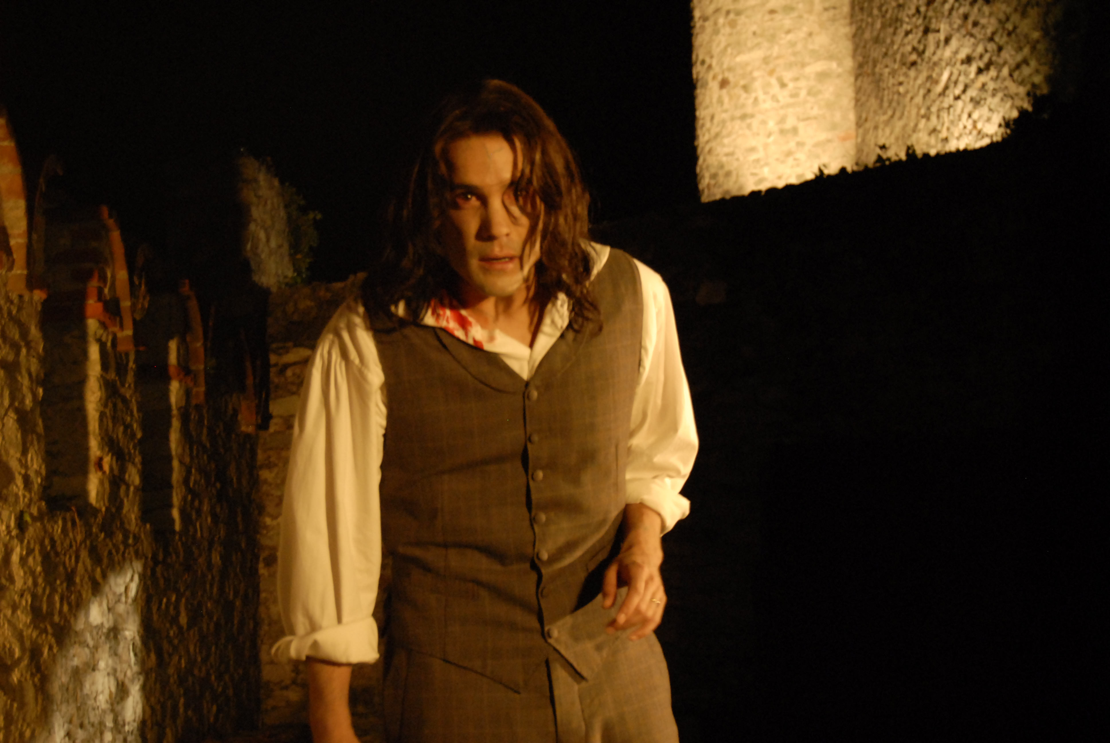 Dracula in a dark, stone setting HD Wallpaper