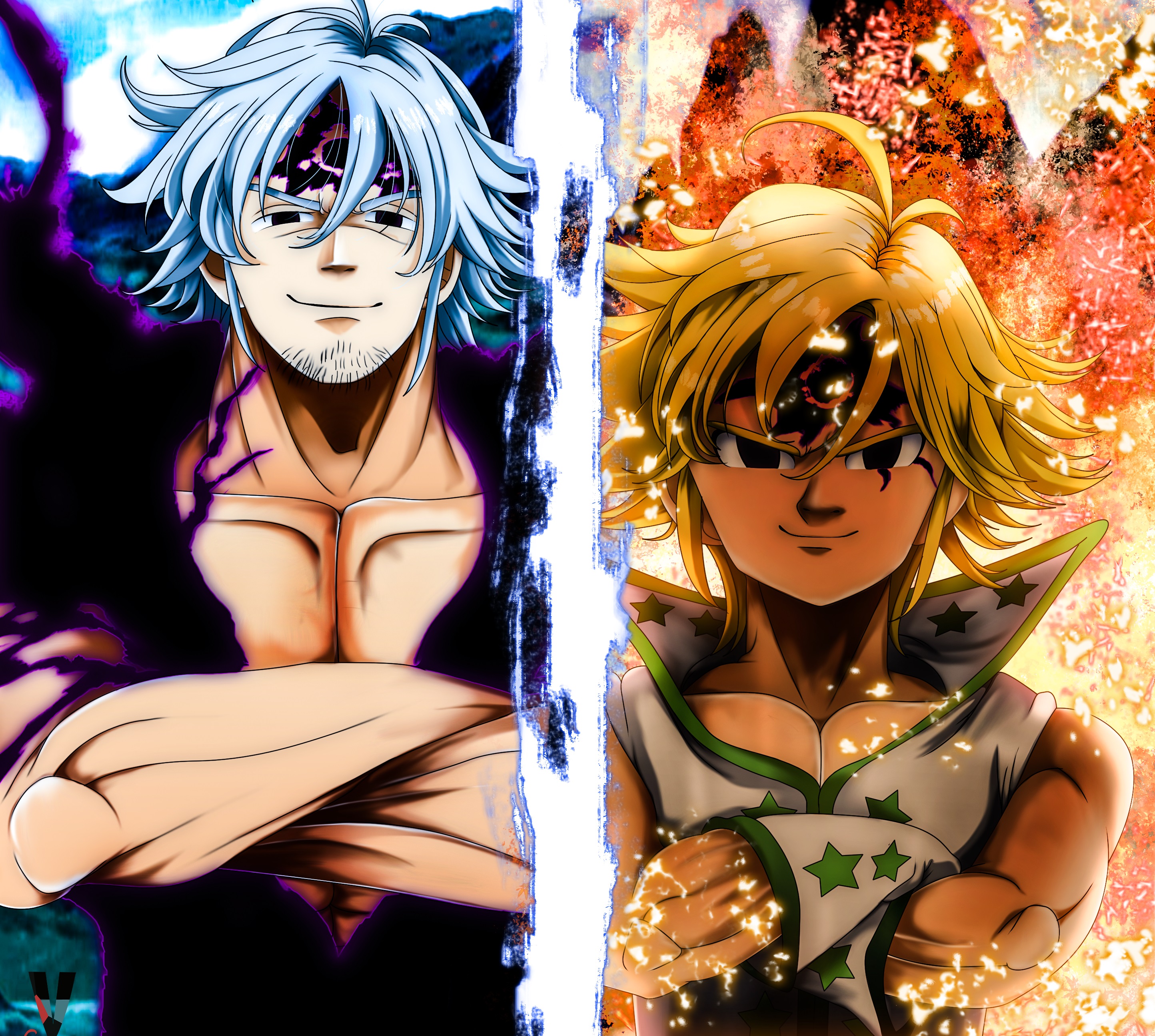 Estarossa and Meliodas from The Seven Deadly Sins HD Wallpaper