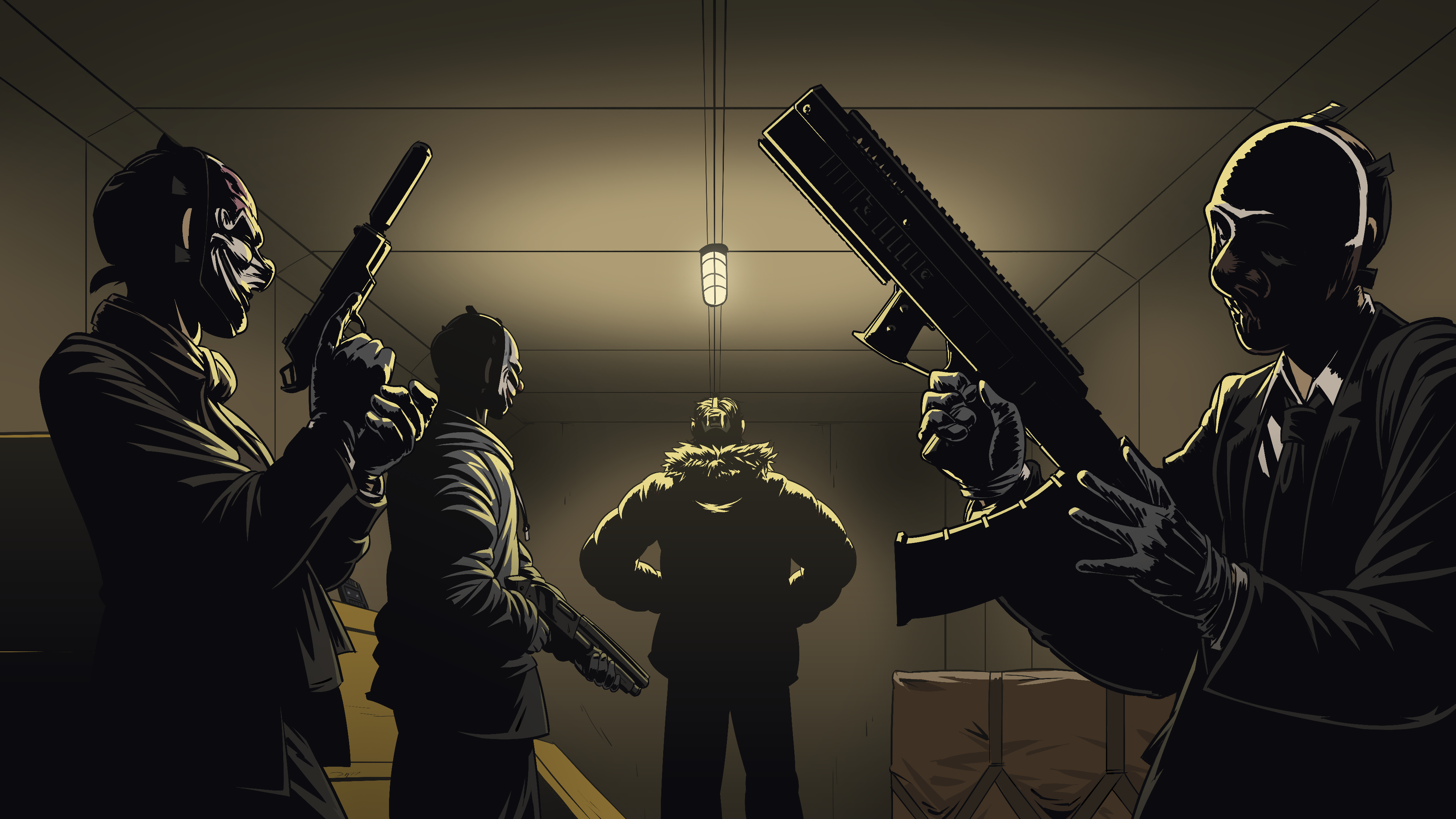 Dallas from Payday with armed men HD Wallpaper