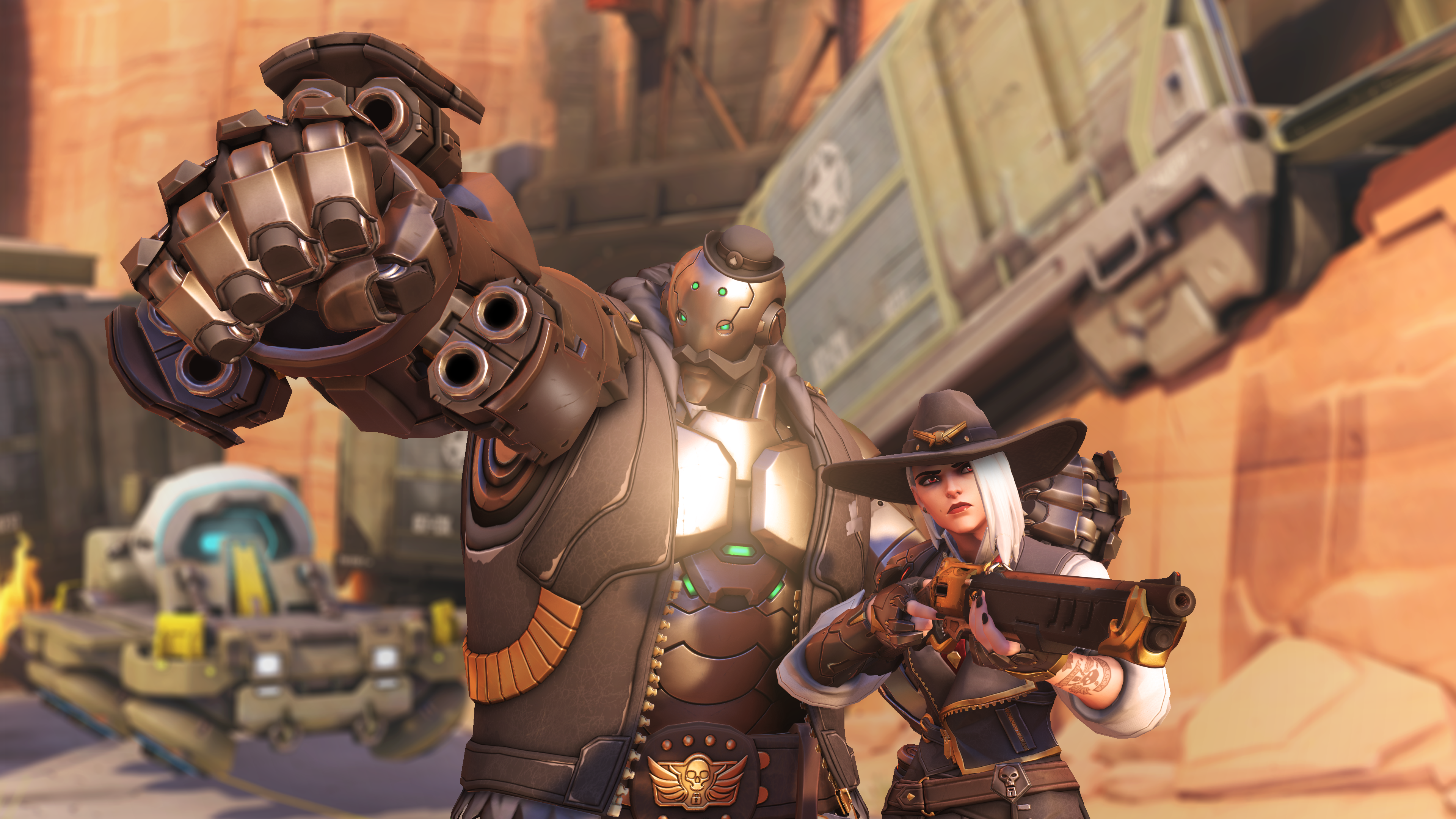 Ashe and Roadhog from Overwatch HD Wallpaper
