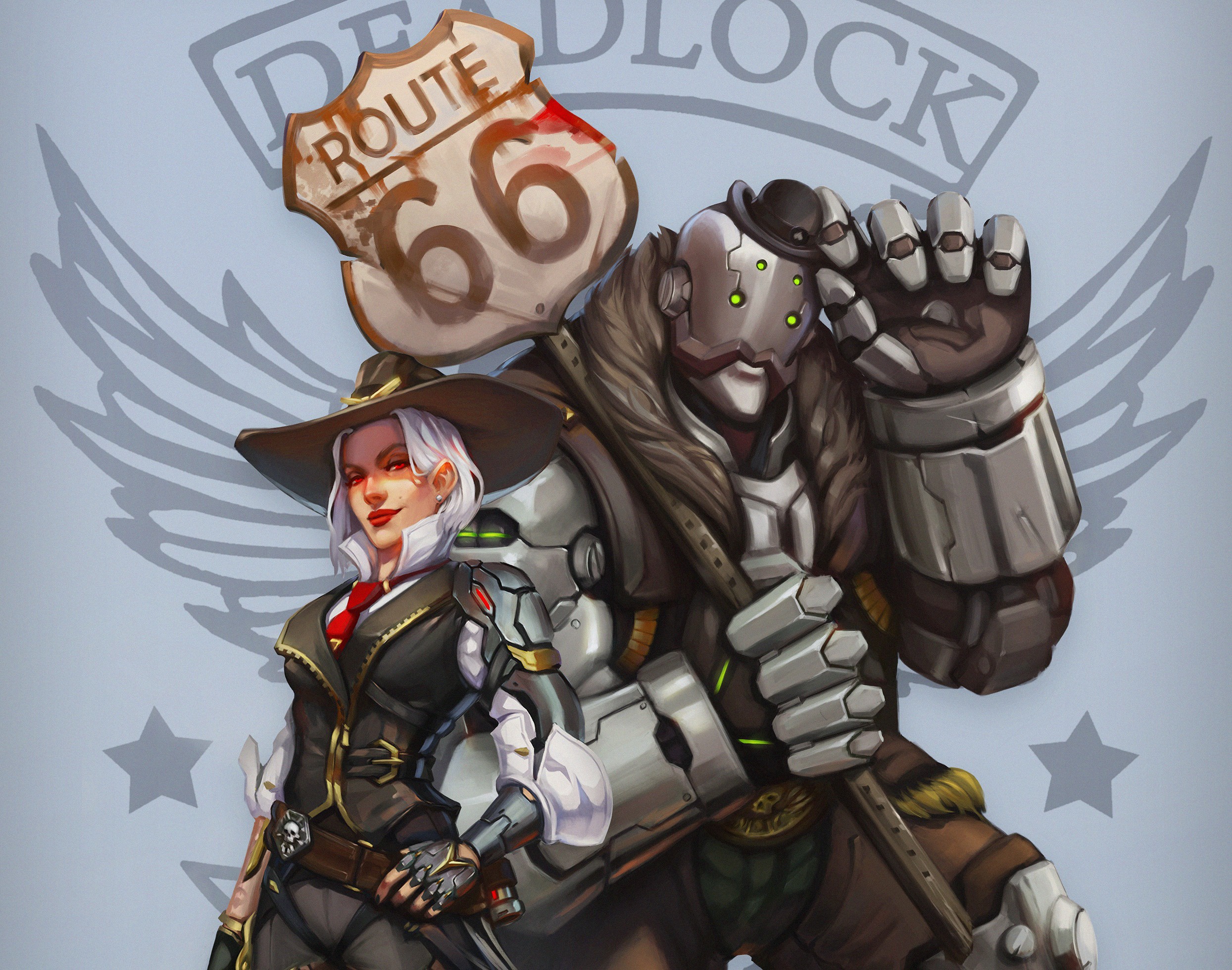 Ashe and B.O.B. from Overwatch HD Wallpaper