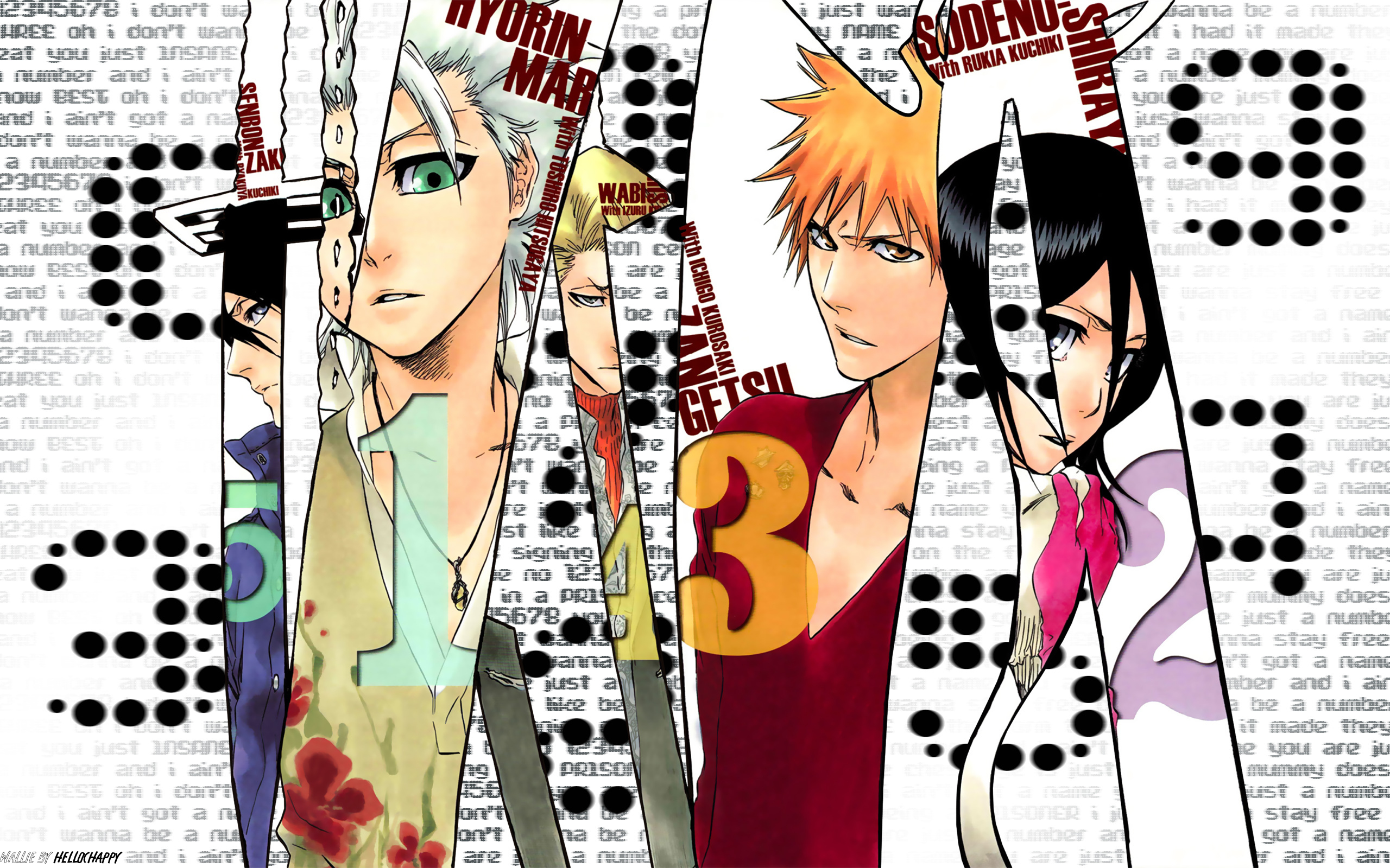 Bleach characters with numbers 1-5 HD Wallpaper