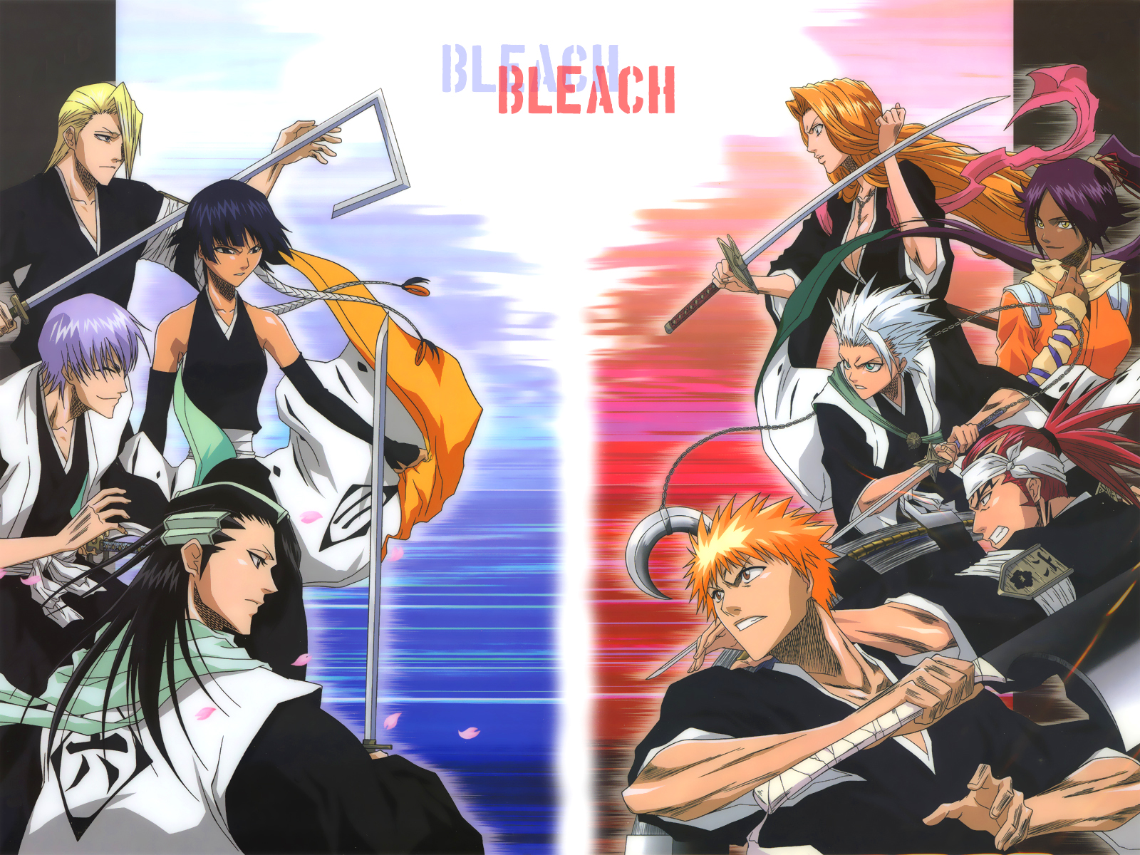 Bleach characters in battle poses HD Wallpaper