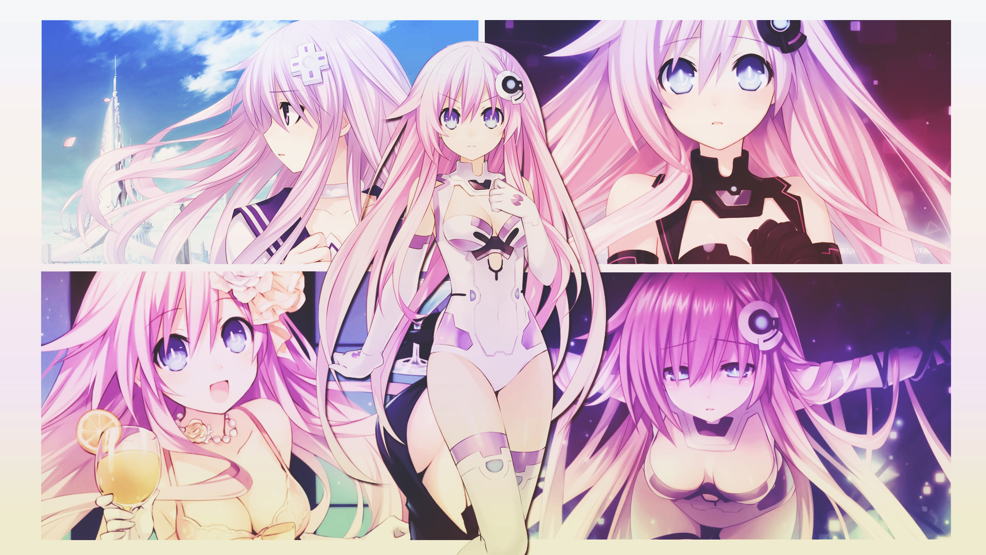 Nepgear from Hyperdimension Neptunia collage HD Wallpaper