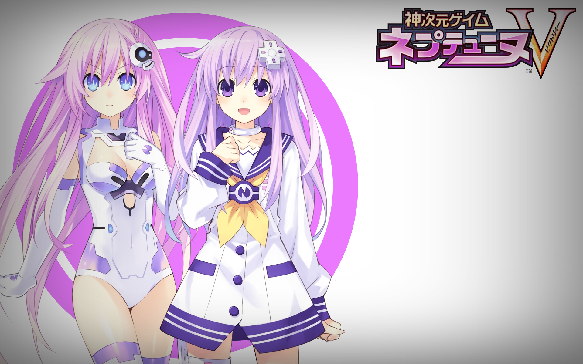 Nepgear and Purple Heart from Hyperdimension Neptunia V HD Wallpaper